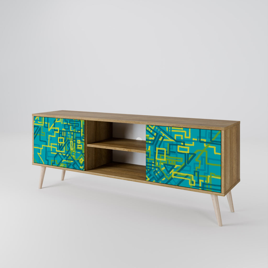 NOSTALGIC MEMORIES 2-Door TV Stand in Oak Effect