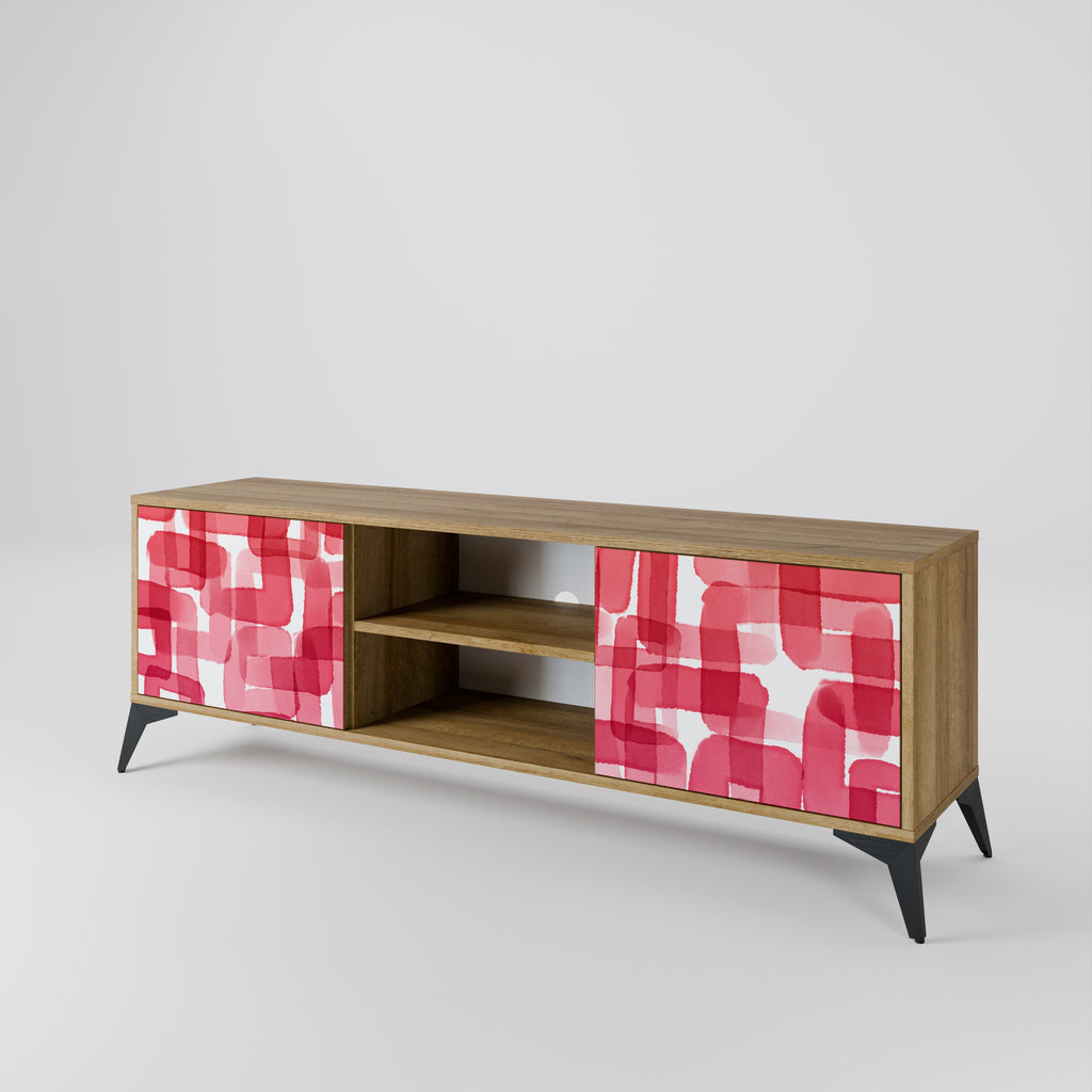 KALEIDOSCOPIC CUBISM 2-Door TV Stand in Oak Effect