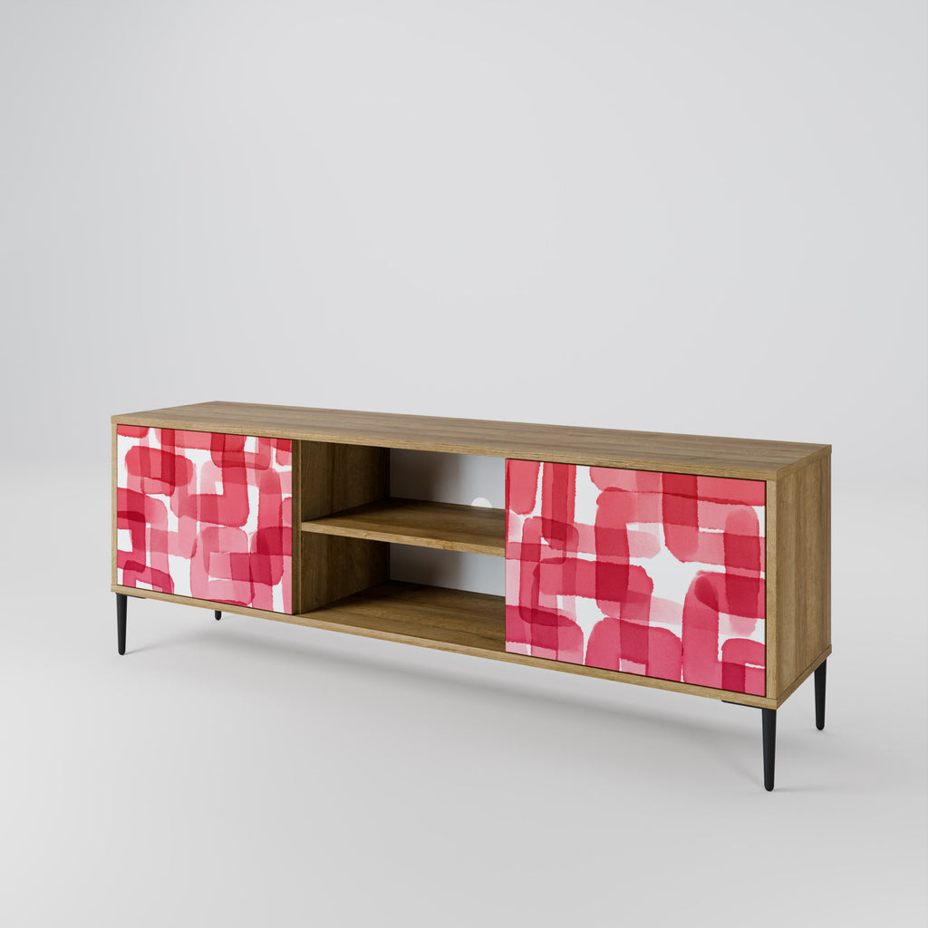 KALEIDOSCOPIC CUBISM 2-Door TV Stand in Oak Effect