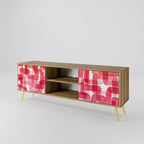 KALEIDOSCOPIC CUBISM 2-Door TV Stand in Oak Effect