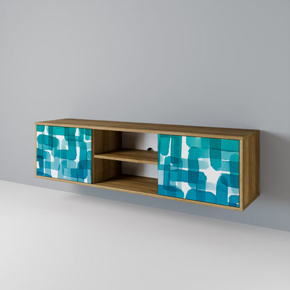 TURQUOISE RECTANGLES Móvel de TV de 2 Portas