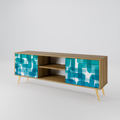TURQUOISE RECTANGLES Móvel de TV de 2 Portas