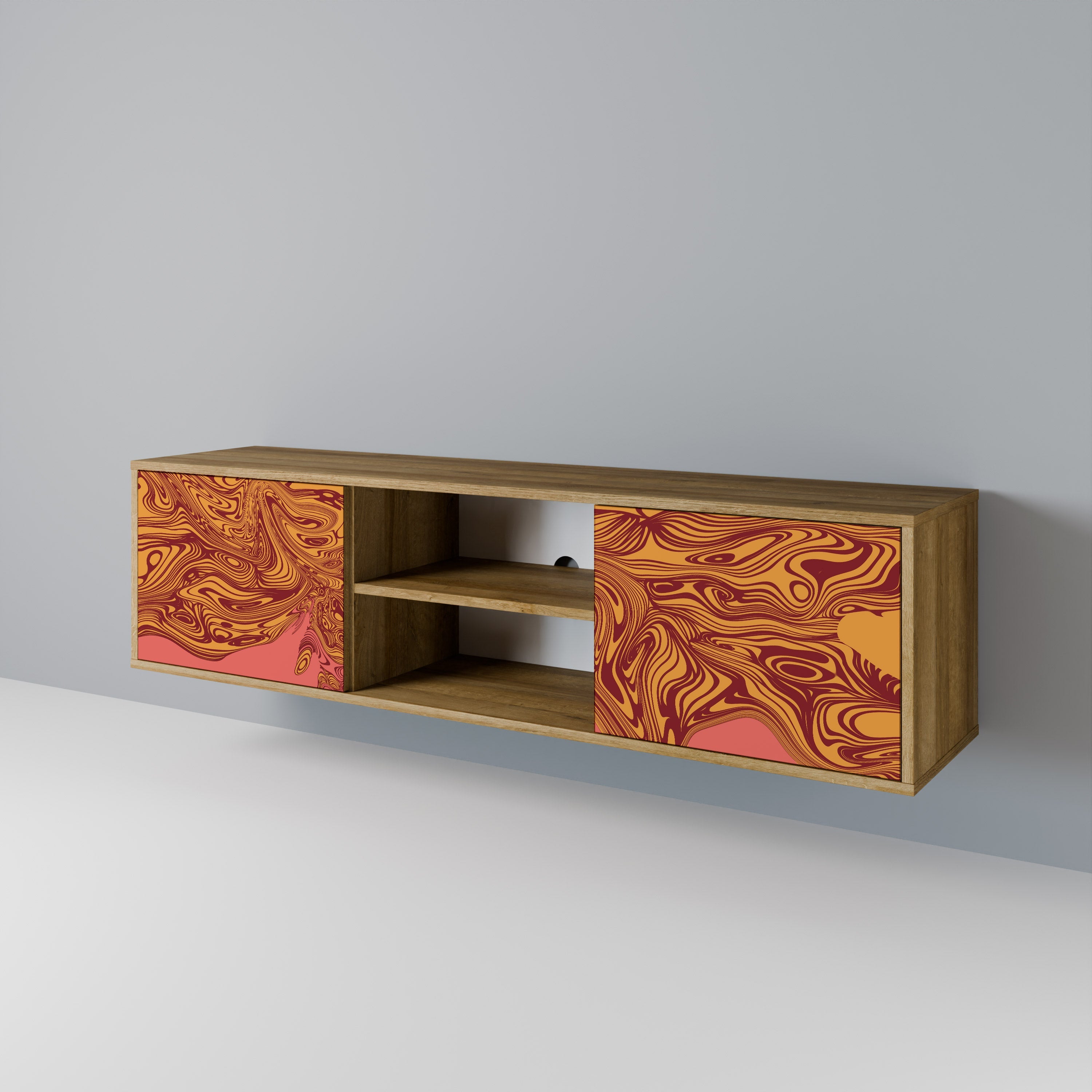 FLOATING THOUGHTS 2-Door TV Stand in Oak Effect