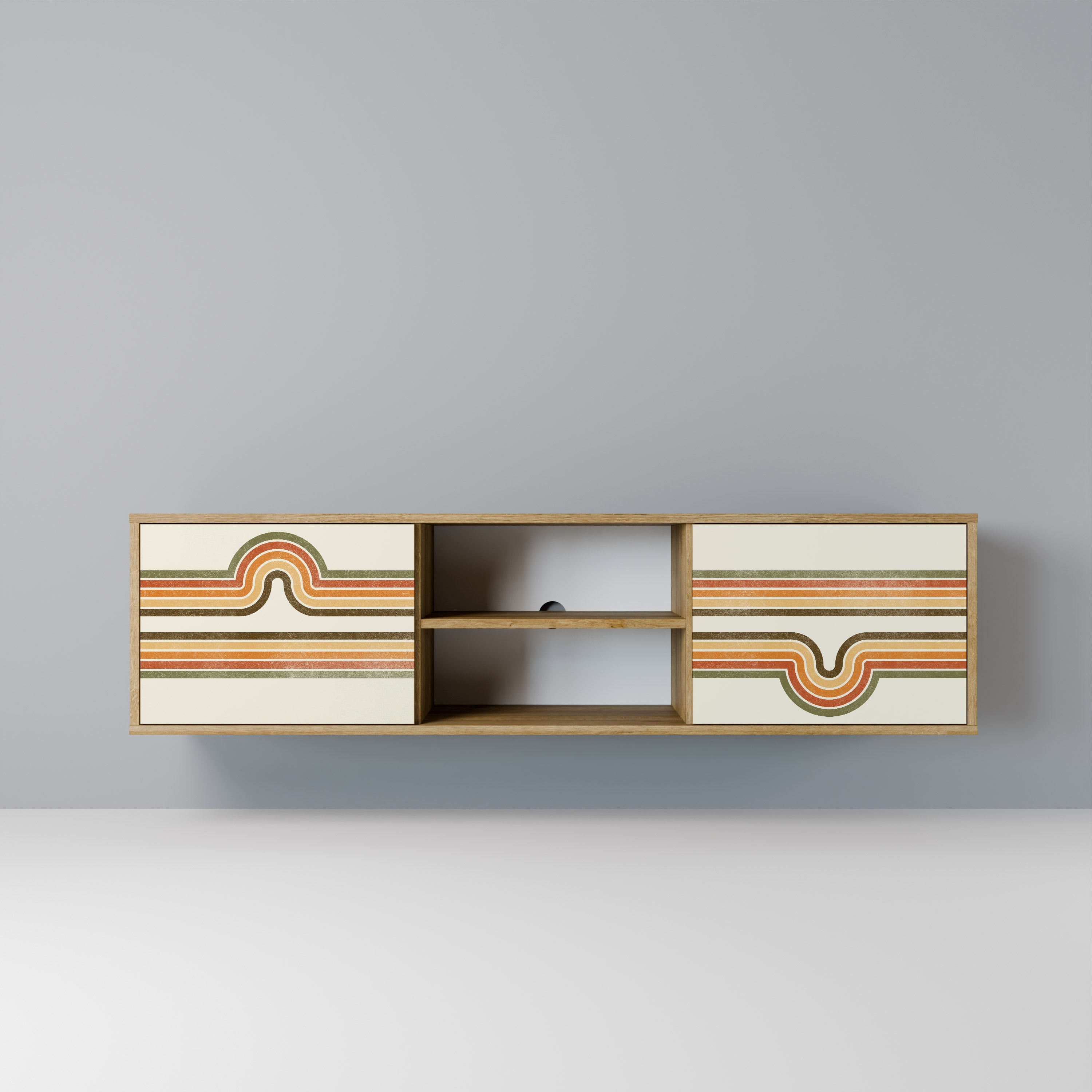 EXCEPTIONAL STREAM 2-Door TV Stand in Oak Effect