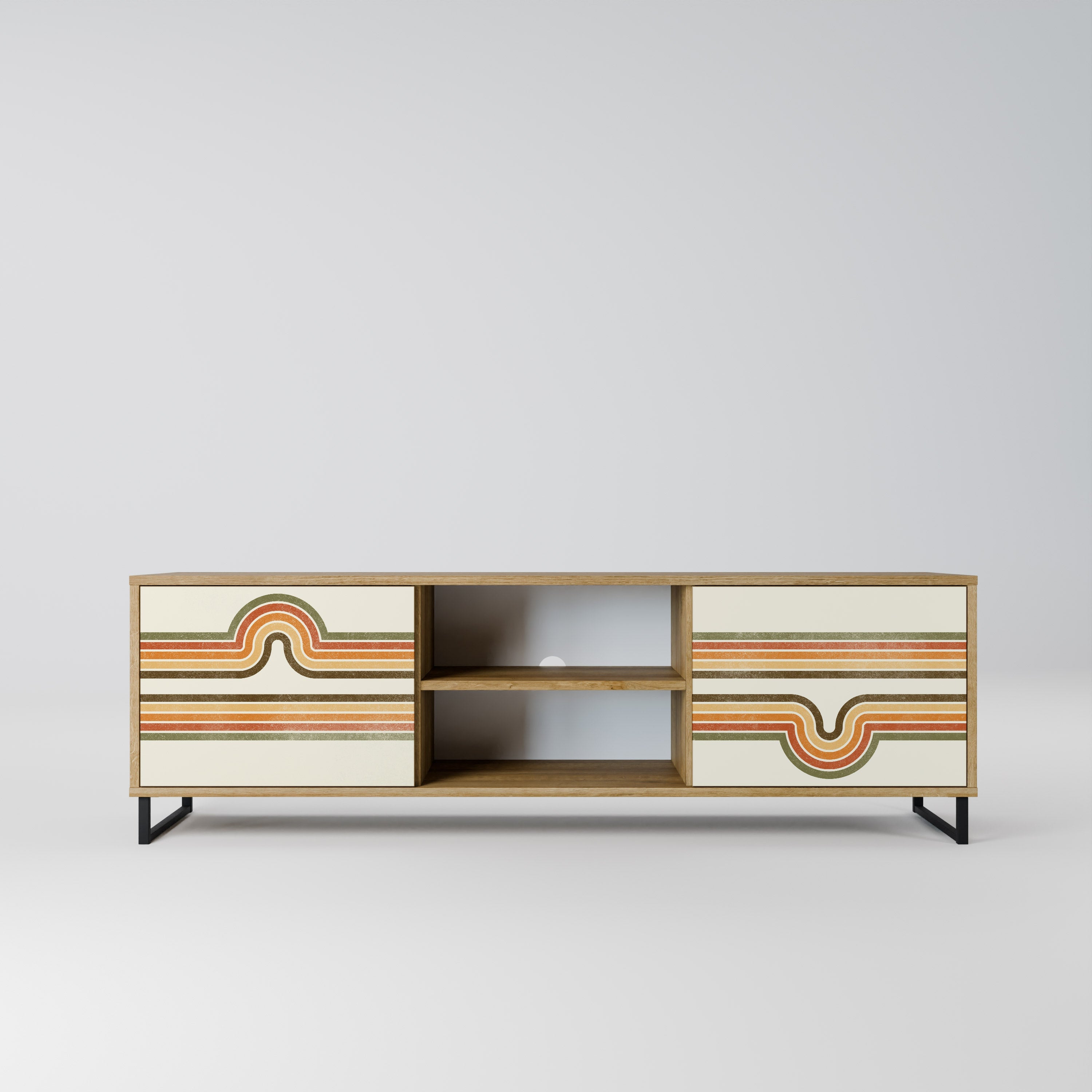 EXCEPTIONAL STREAM 2-Door TV Stand in Oak Effect