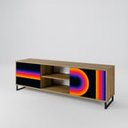 BLINDED BY THE LIGHTS 2-Door TV Stand in Oak Effect