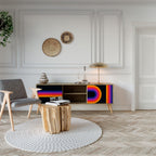 BLINDED BY THE LIGHTS 2-Door TV Stand in Oak Effect