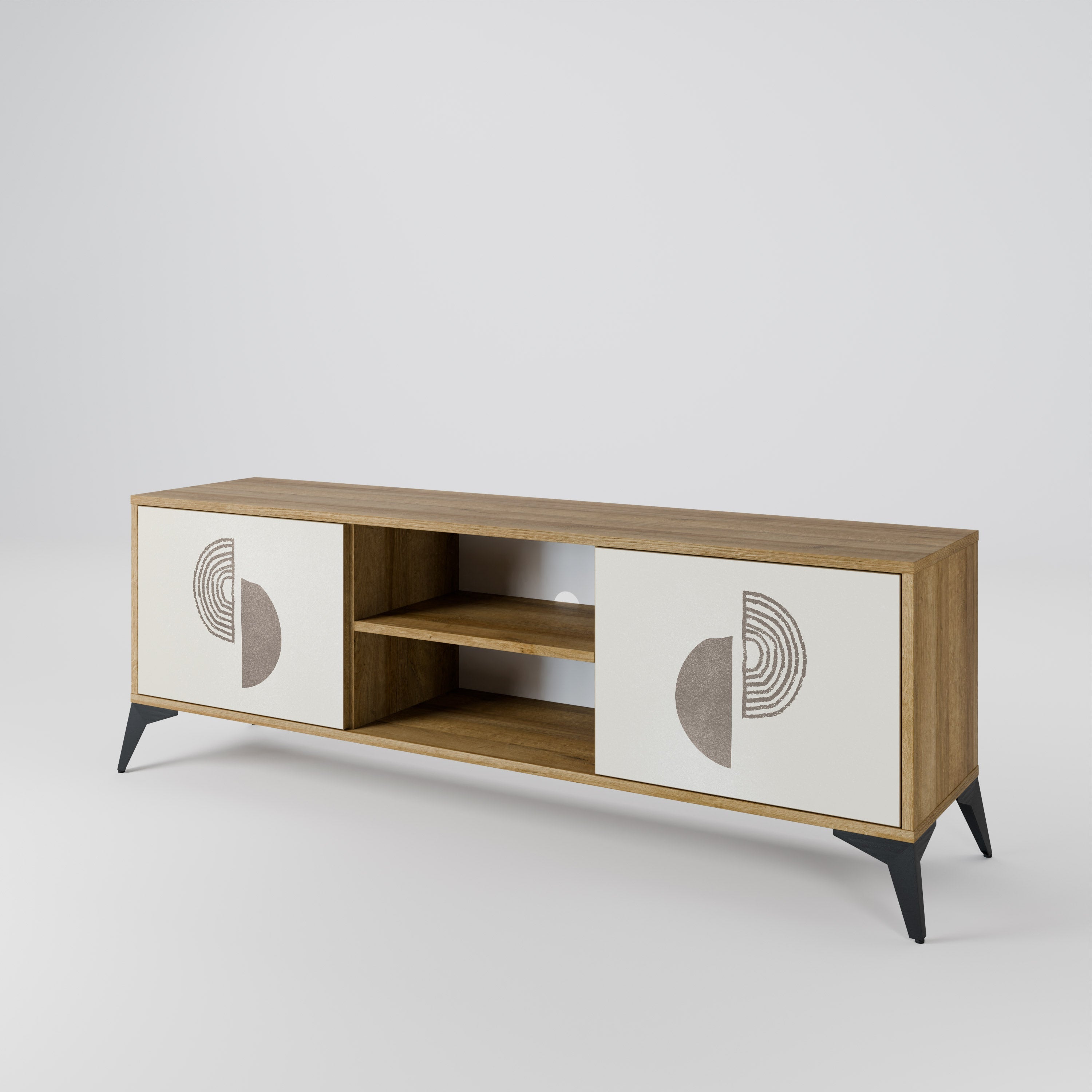 HARMONY ESSENCE 2-Door TV Stand in Oak Effect