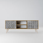 WAVES OF CONCRETE 2-Door TV Stand in Oak Effect