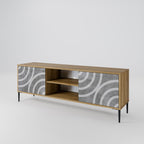 CIRCLE CONCRETE 2-Door TV Stand in Oak Effect