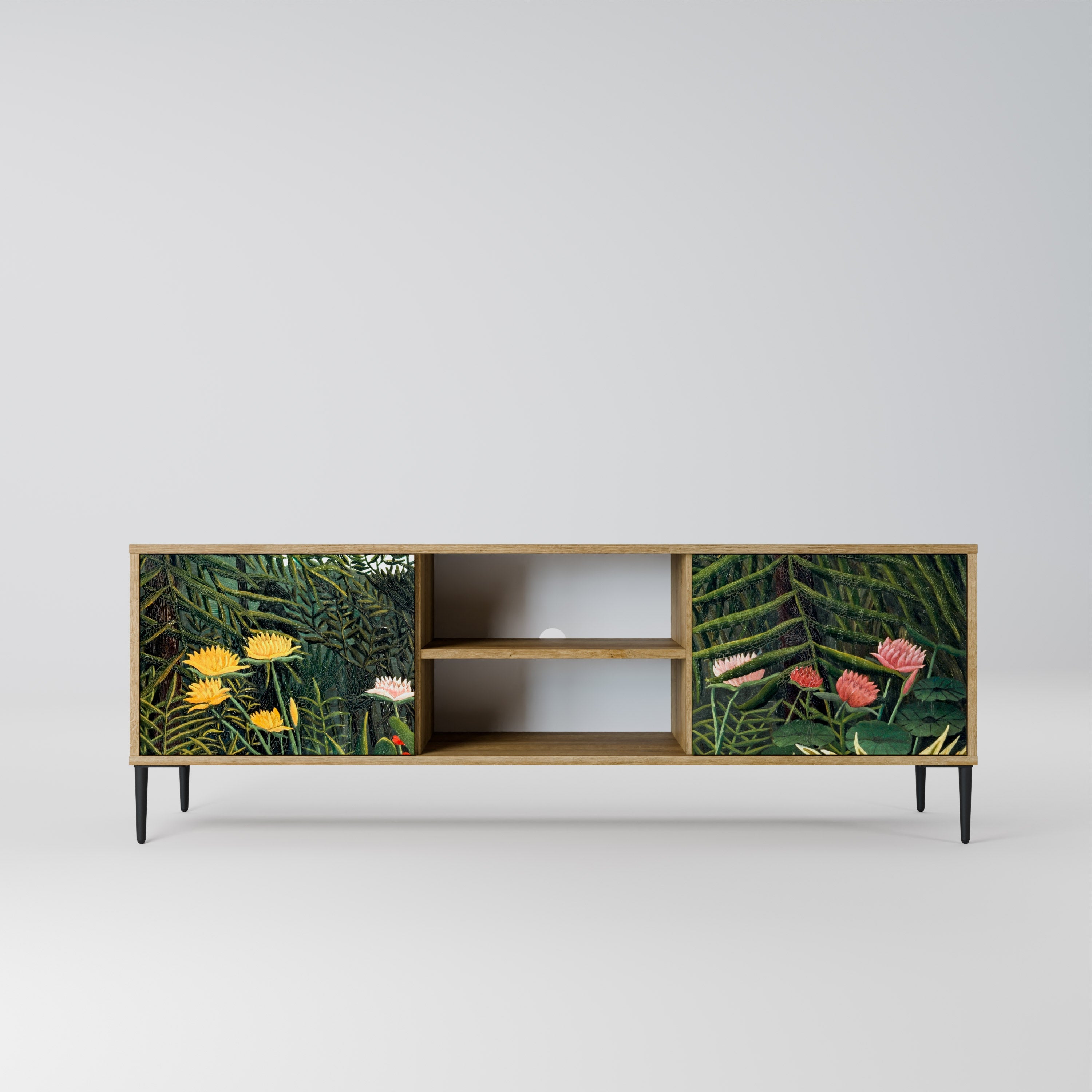 VIRGIN FOREST WITH SUNSET 2-Door TV Stand in Oak Effect