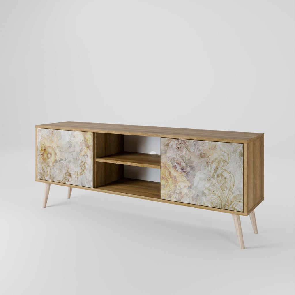 SUNFLOWER BLUR 2-Door TV Stand in Oak Effect