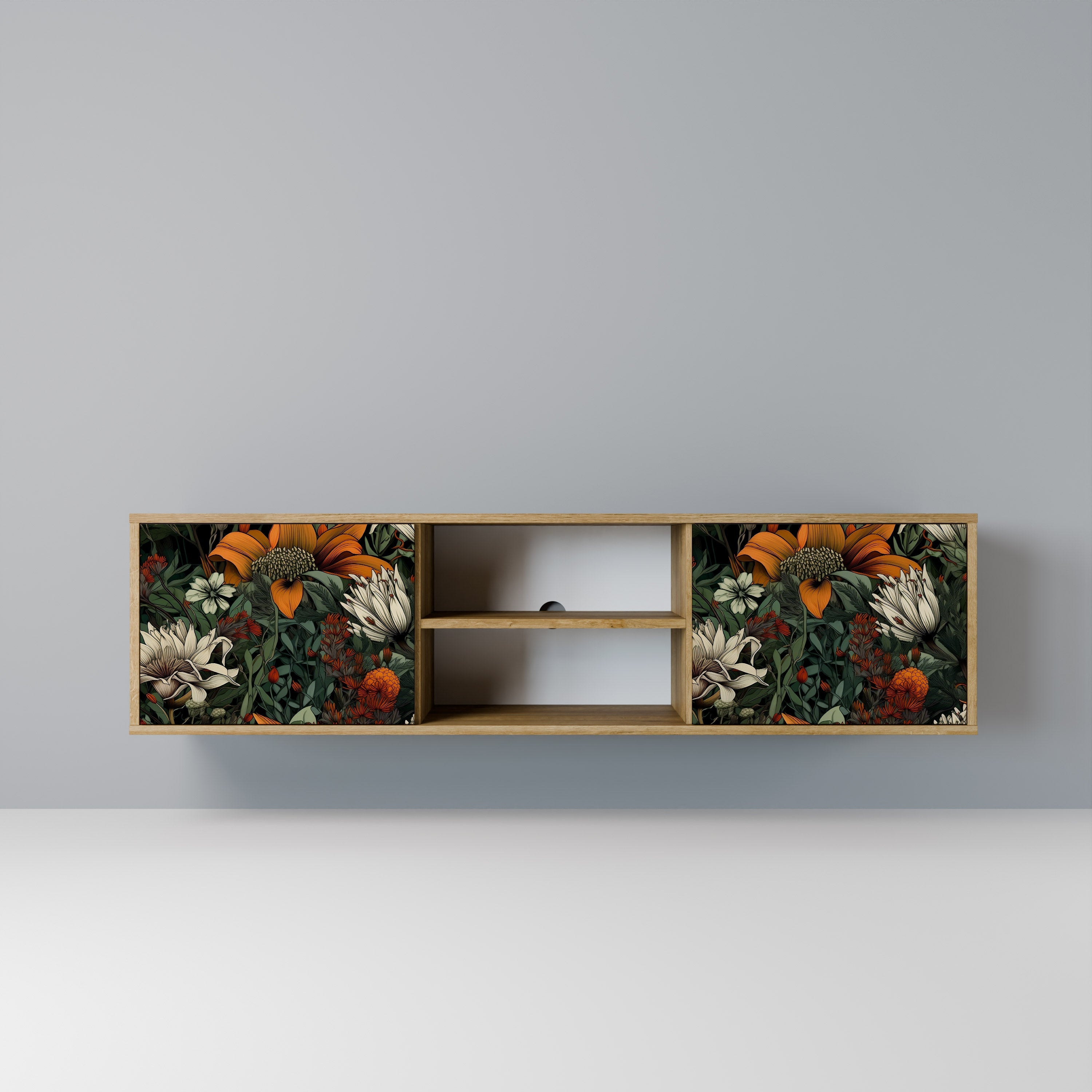 MIDNIGHT SPROUT 2-Door TV Stand in Oak Effect