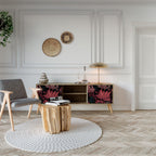 FLORAL WHISPER Móvel de TV com 2 Portas em Efeito Carvalho