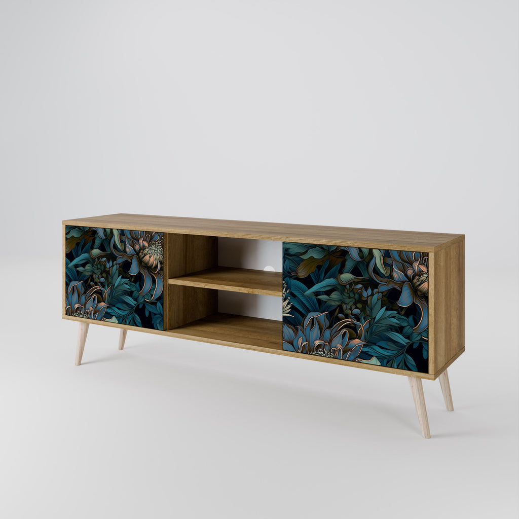 TWILIGHT BLOOM 2-Door TV Stand in Oak Effect