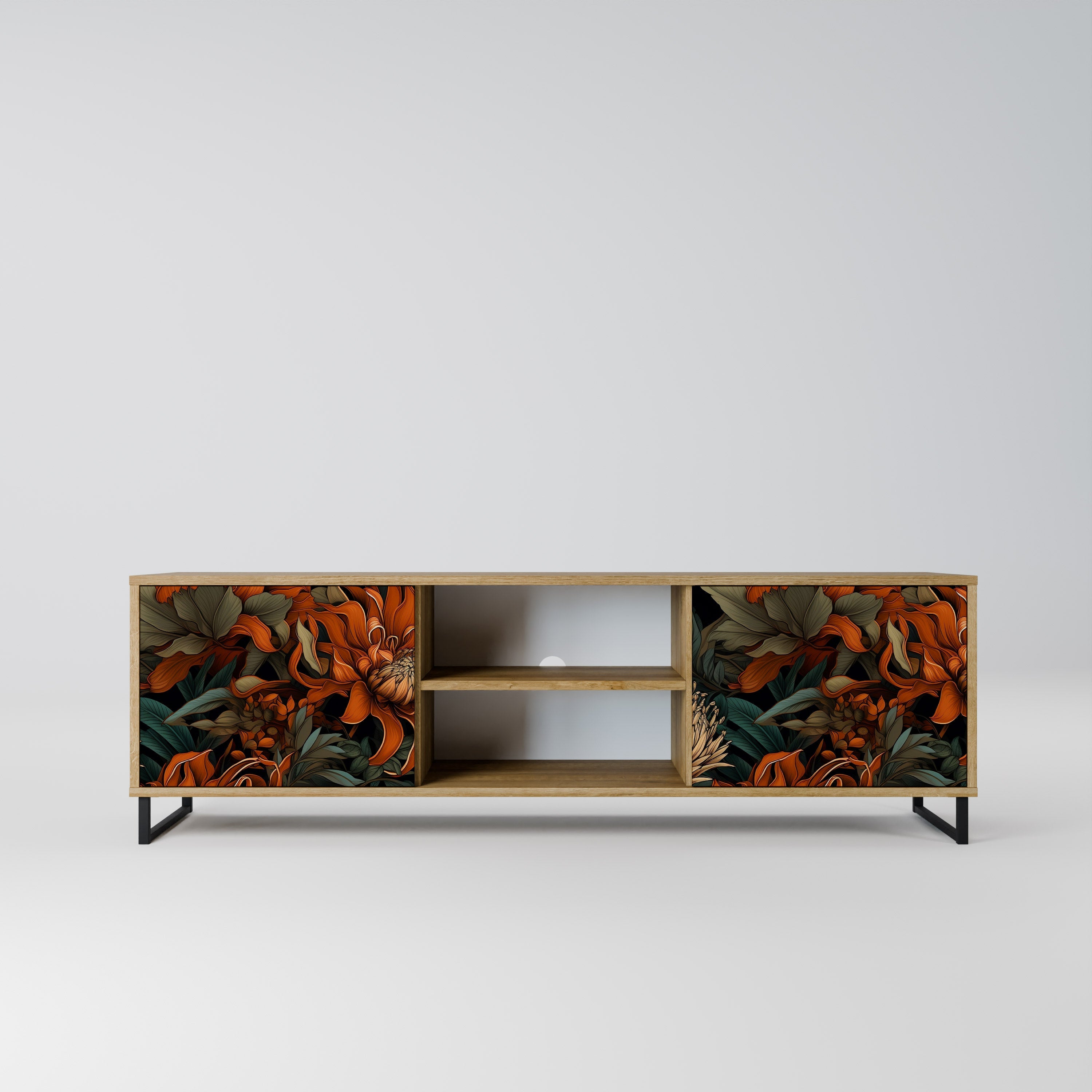 DAWN BLOOM 2-Door TV Stand in Oak Effect