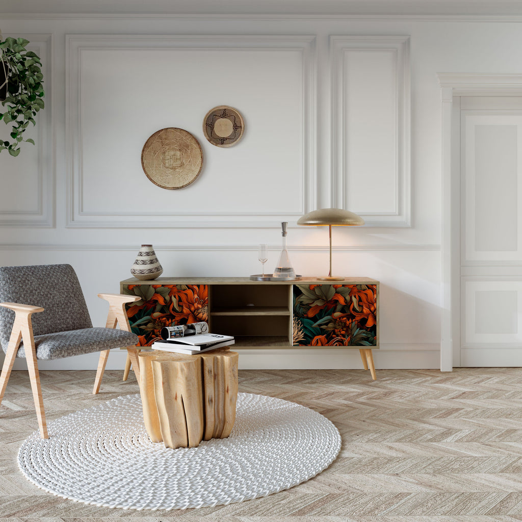 DAWN BLOOM Móvel de TV com 2 Portas em Efeito Carvalho