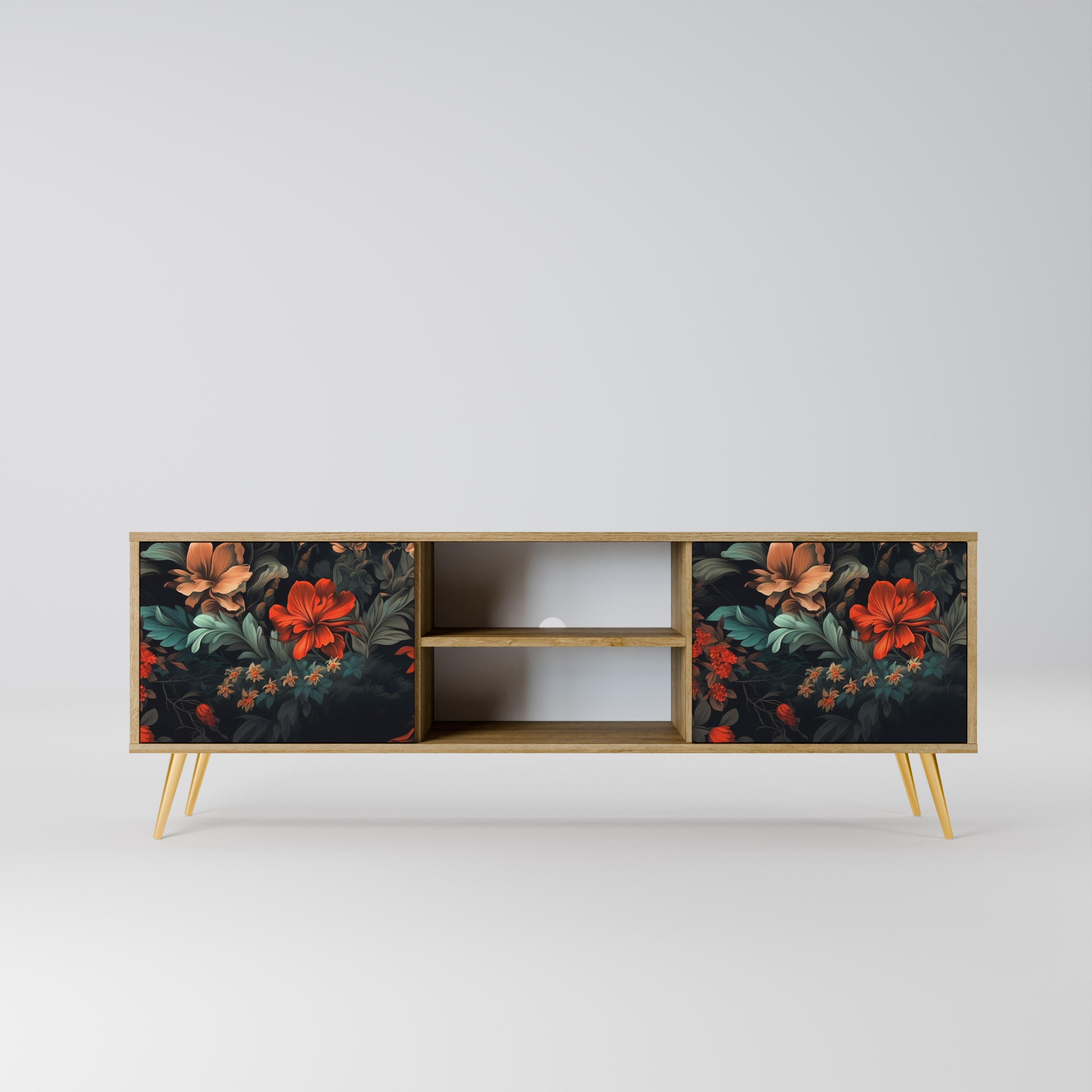 IMAGINARY BLOSSOM 2-Door TV Stand in Oak Effect
