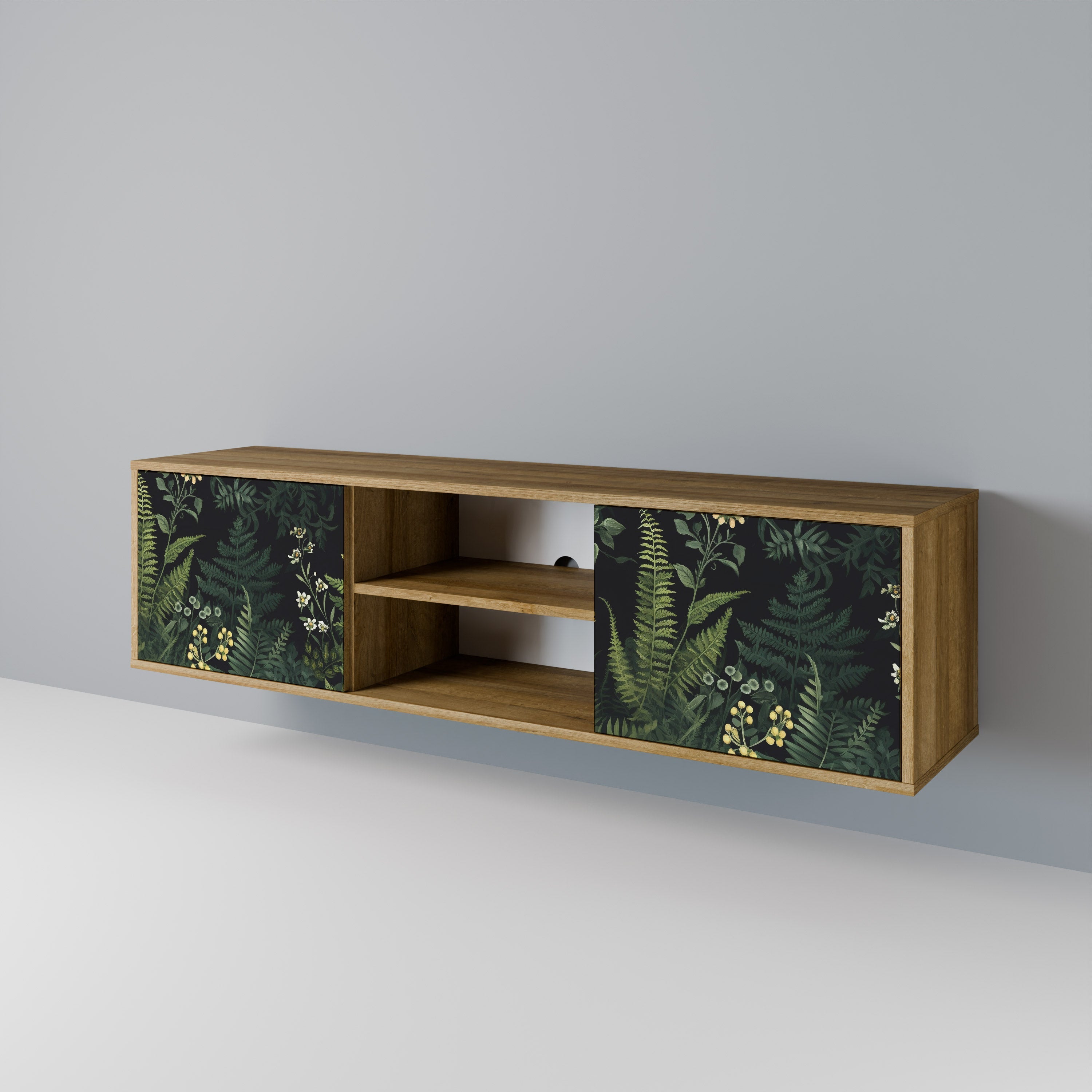 FERN FLOWERS 2-Door TV Stand in Oak Effect