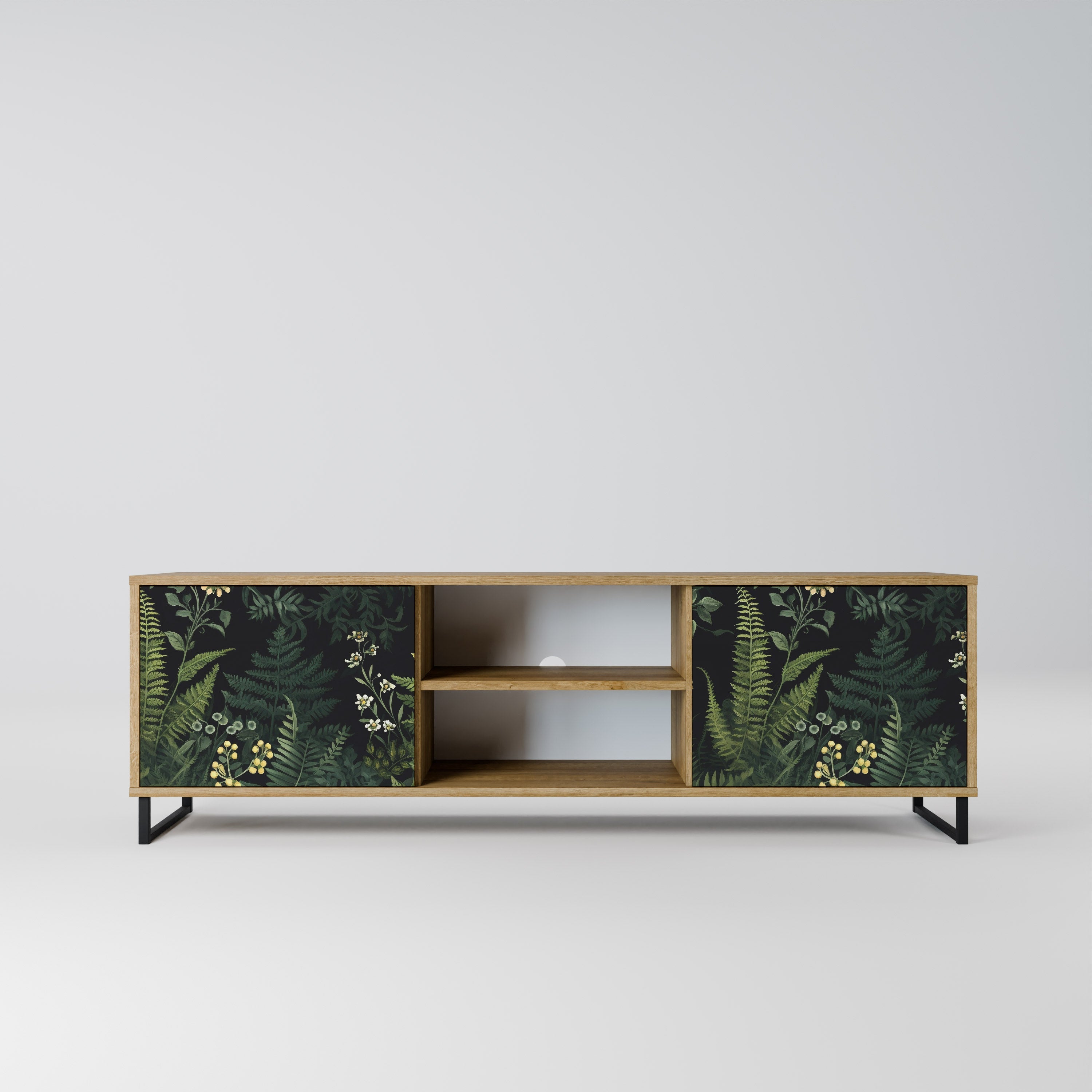 FERN FLOWERS 2-Door TV Stand in Oak Effect