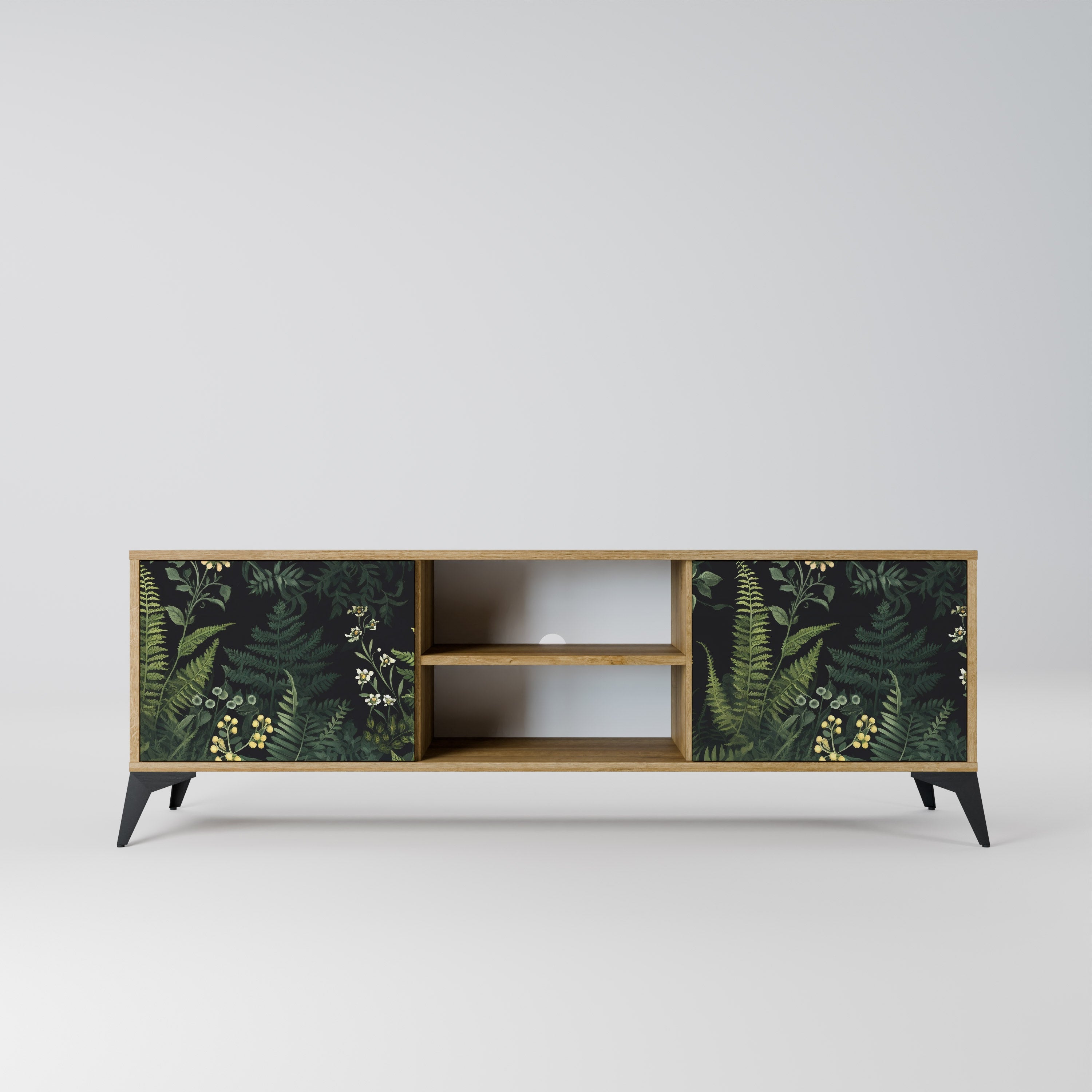 FERN FLOWERS 2-Door TV Stand in Oak Effect