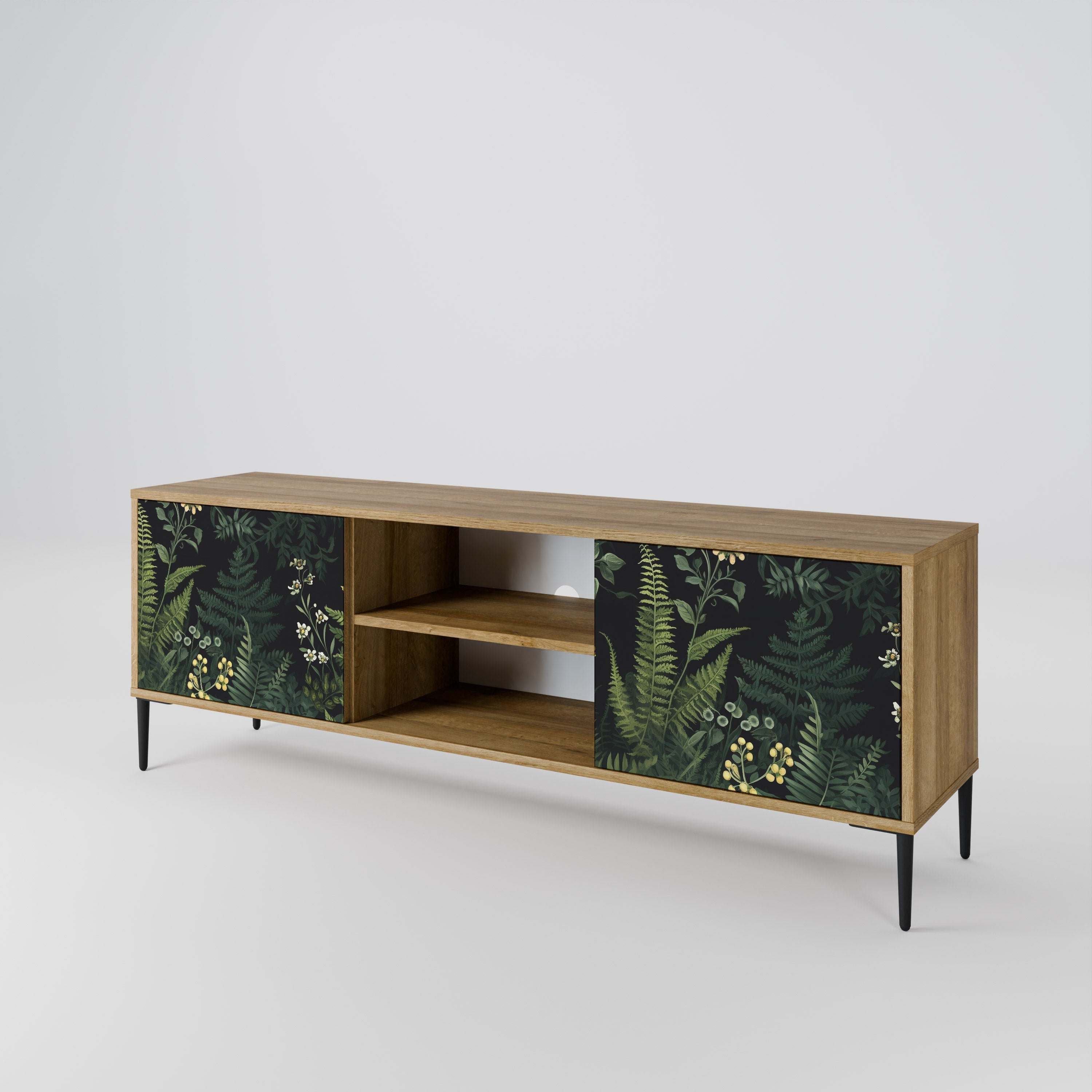 FERN FLOWERS 2-Door TV Stand in Oak Effect