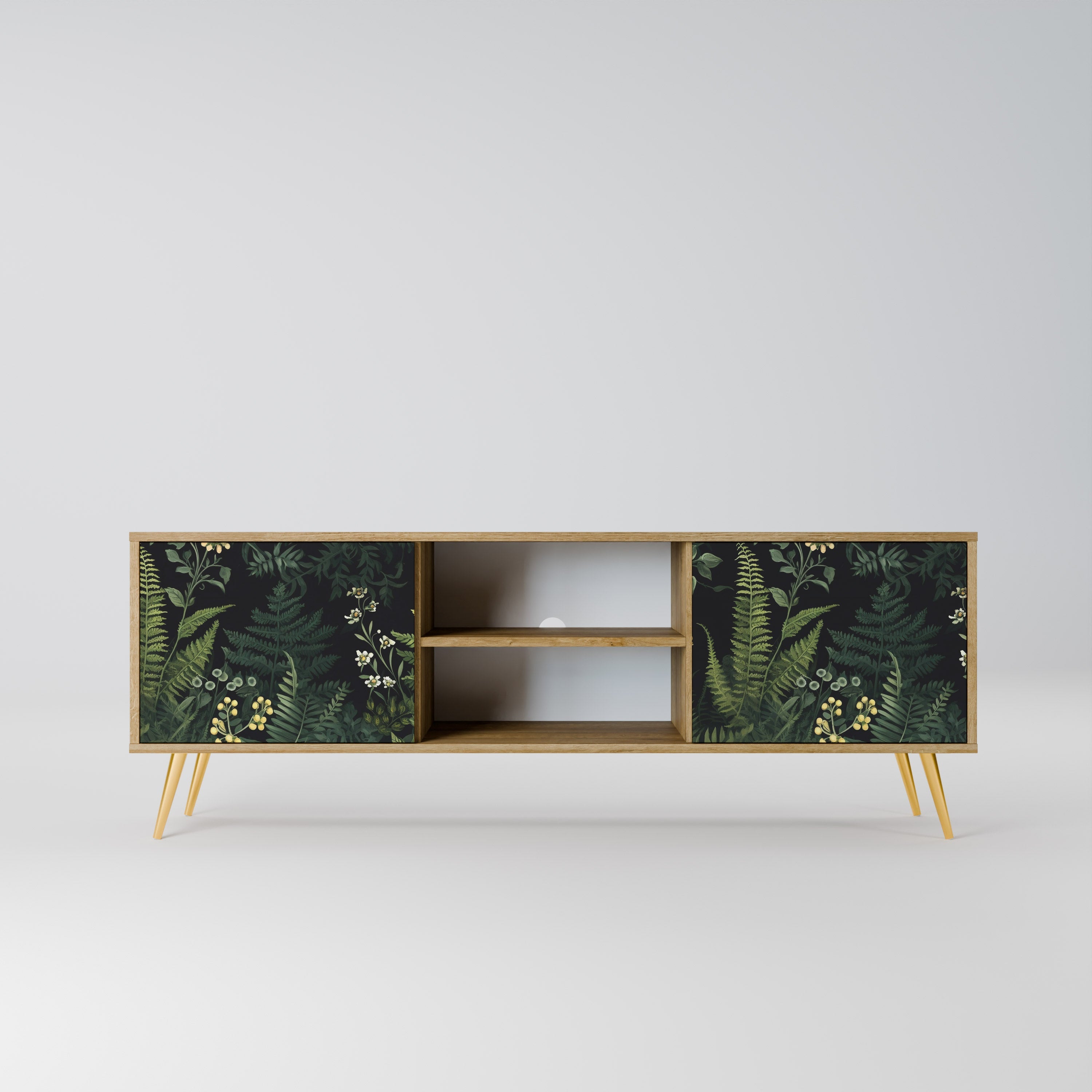 FERN FLOWERS 2-Door TV Stand in Oak Effect