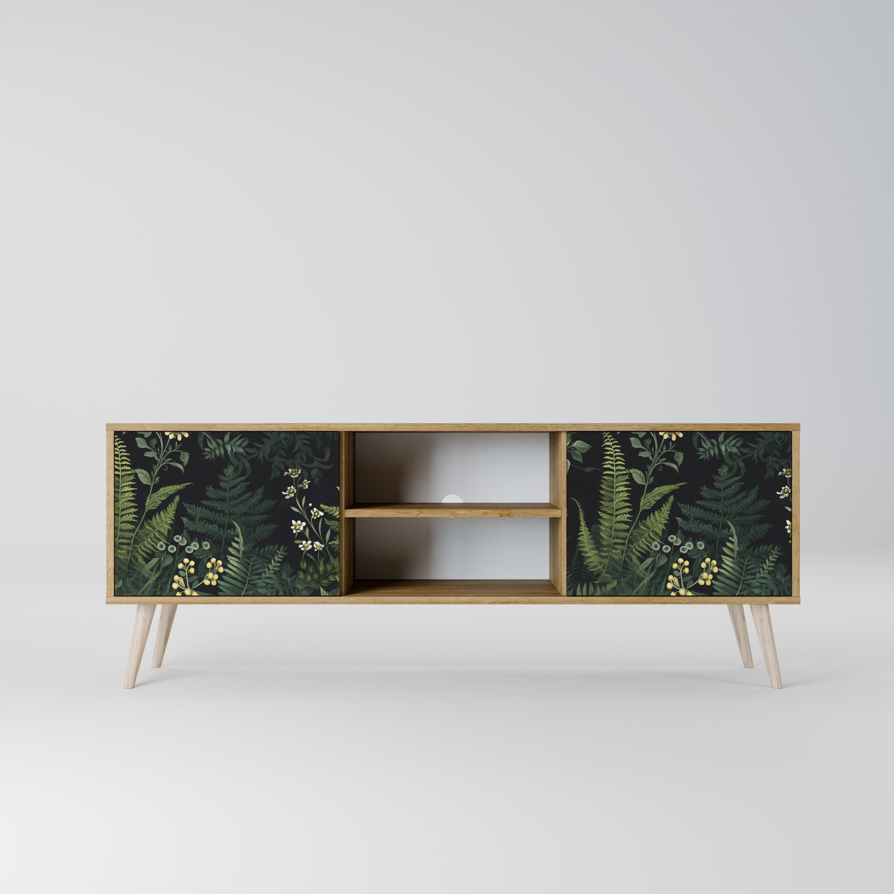 FERN FLOWERS 2-Door TV Stand in Oak Effect