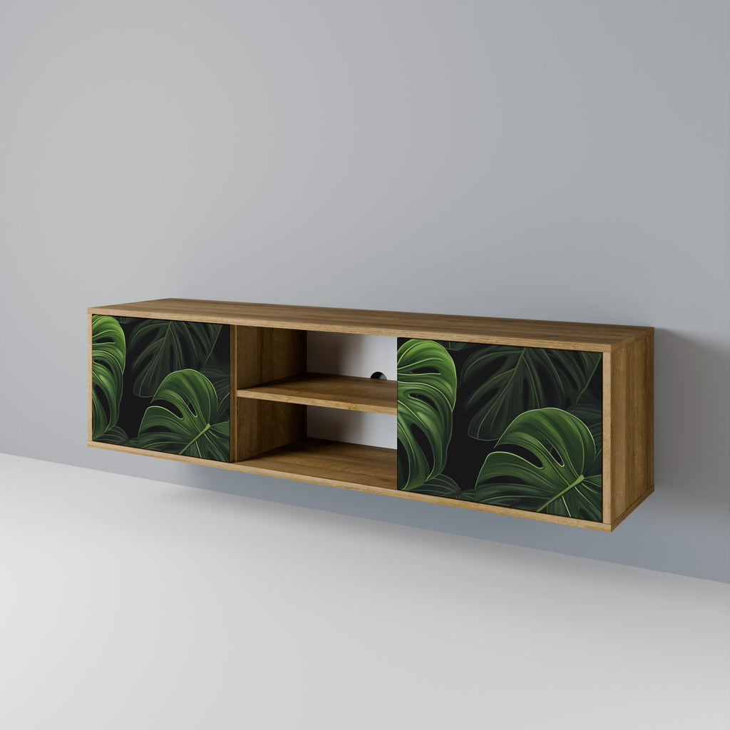 INFINITE MONSTERA 2-Door TV Stand in Oak Effect