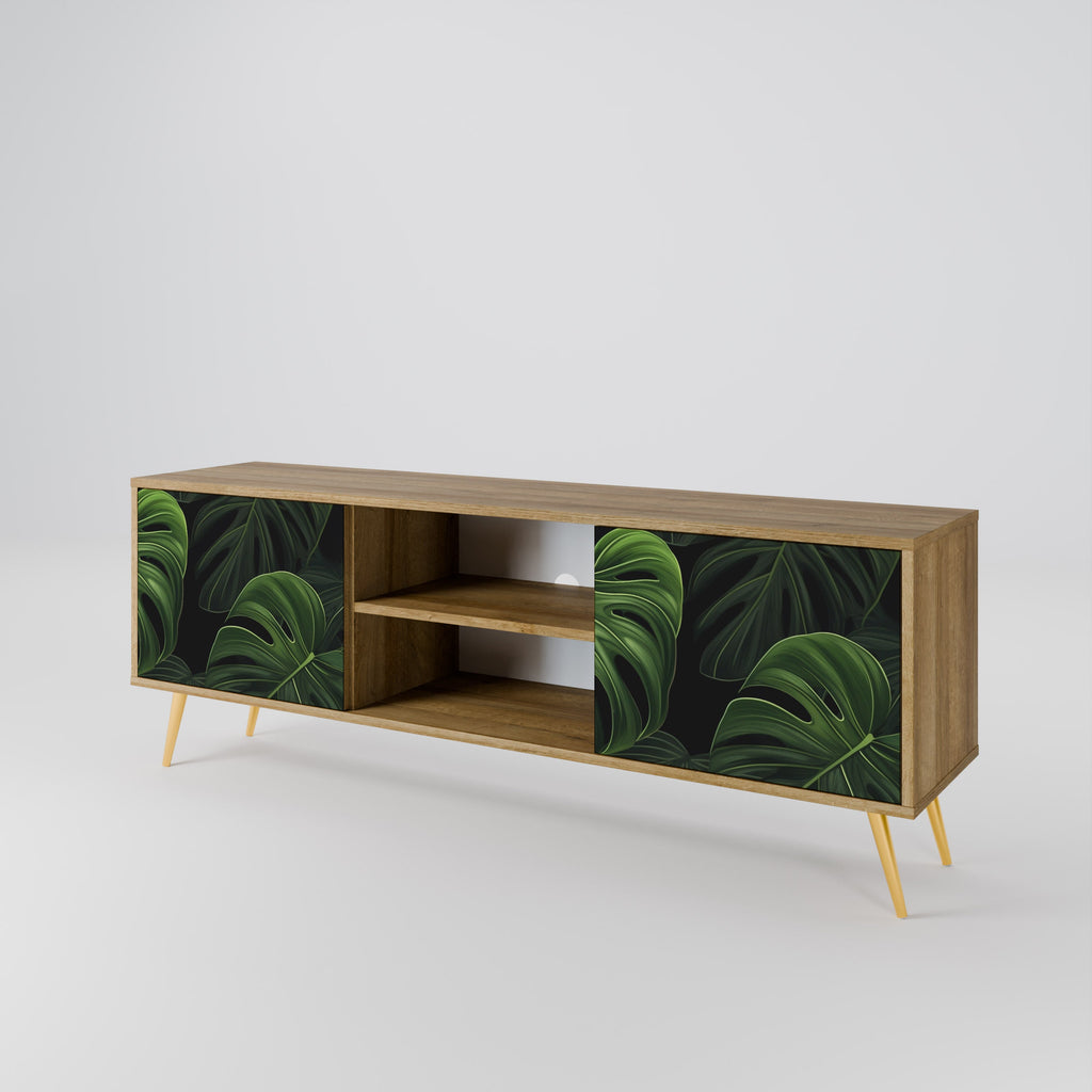 INFINITE MONSTERA 2-Door TV Stand in Oak Effect