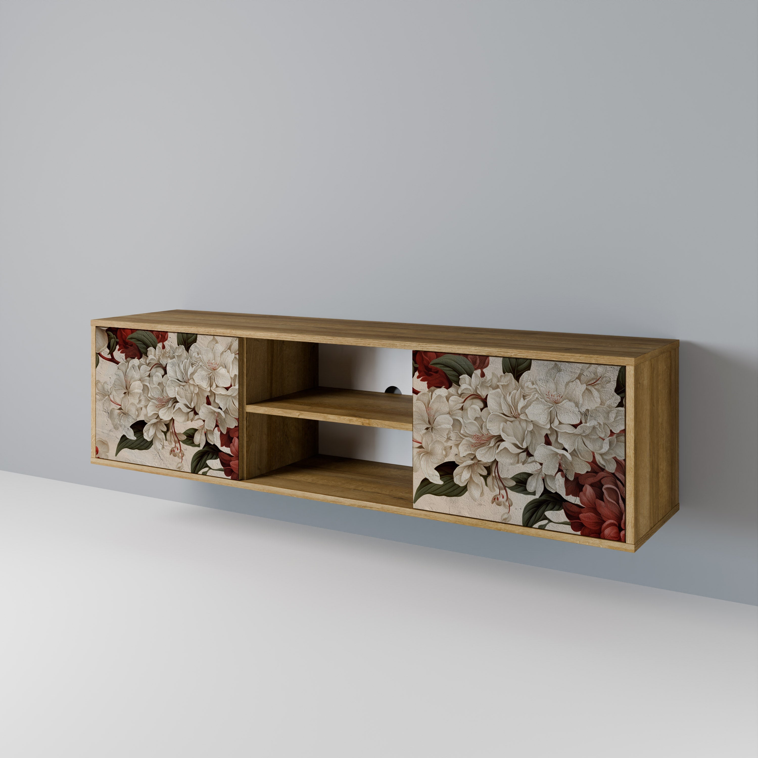EPHEMERAL DAYS 2-Door TV Stand in Oak Effect