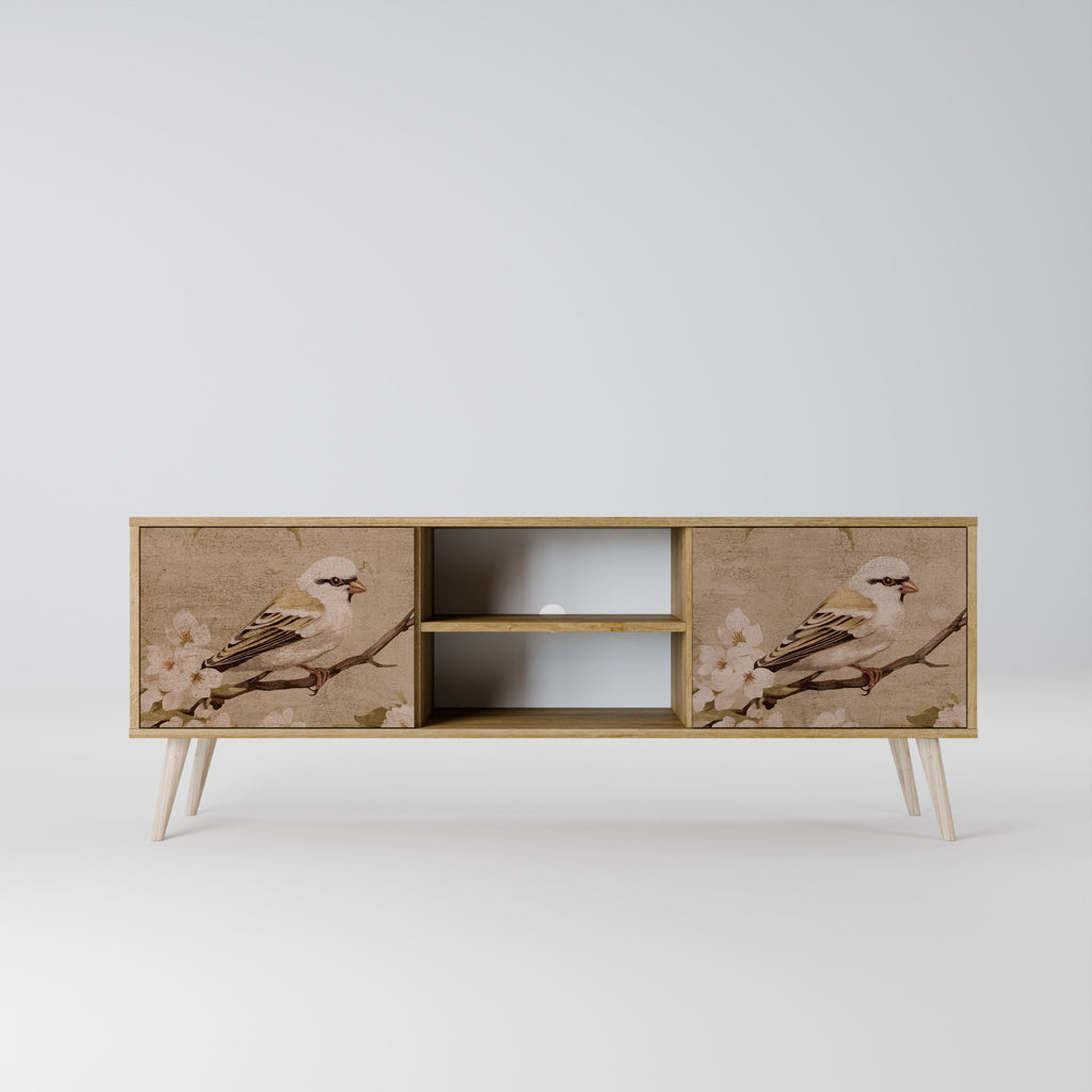 PETAL DISTINGUISH 2-Door TV Stand in Oak Effect