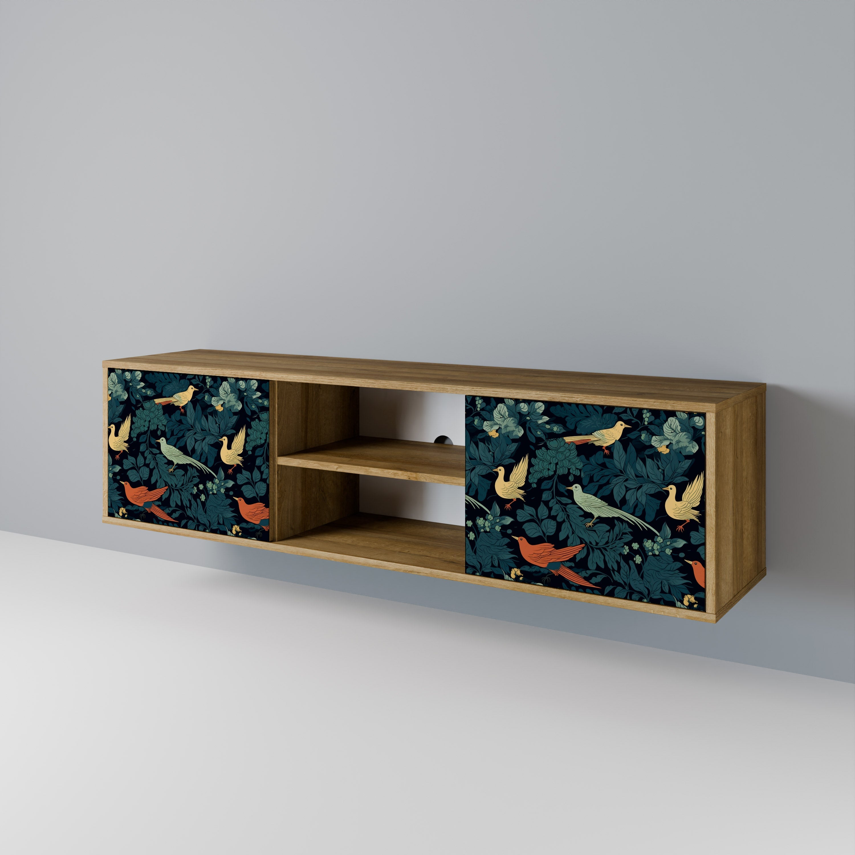FOWL ORNAMENT 2-Door TV Stand in Oak Effect