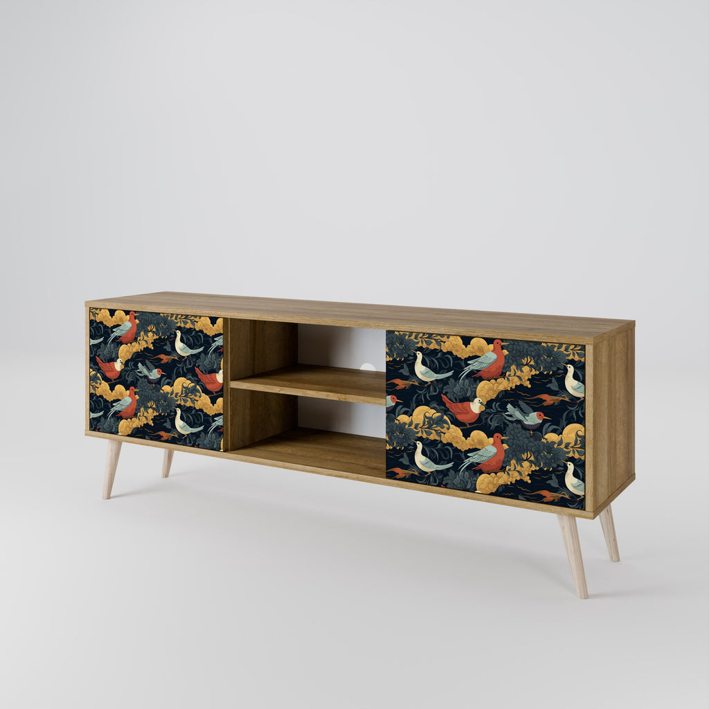 FOWLY DAZE 2-Door TV Stand in Oak Effect