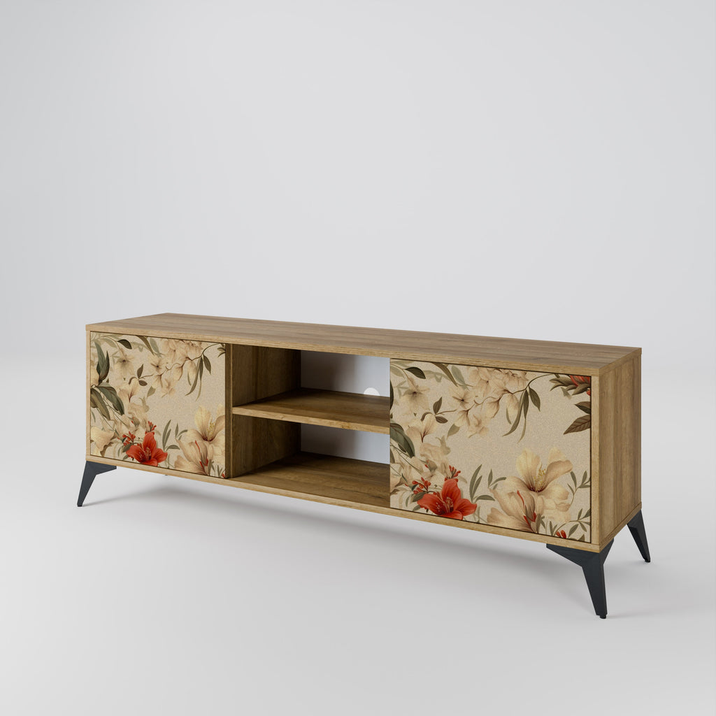 BLOOMING HARMONY 2-Door TV Stand in Oak Effect