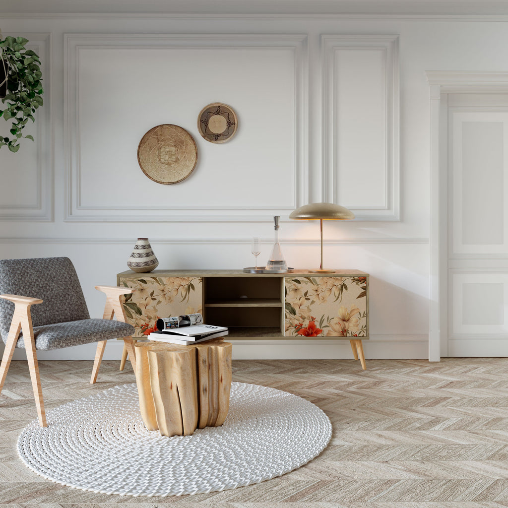 BLOOMING HARMONY 2-Door TV Stand in Oak Effect