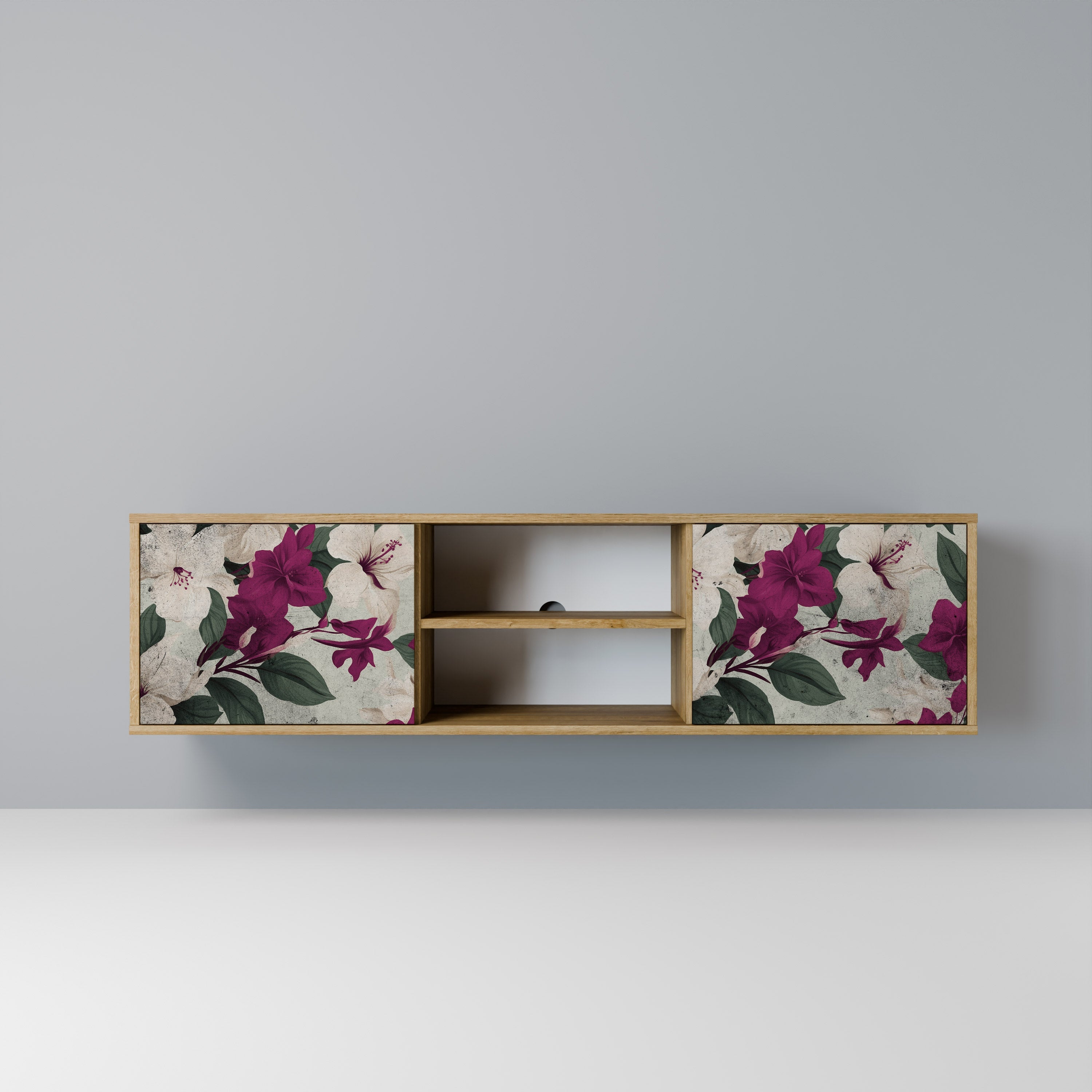FLOWERET DREAM 2-Door TV Stand in Oak Effect