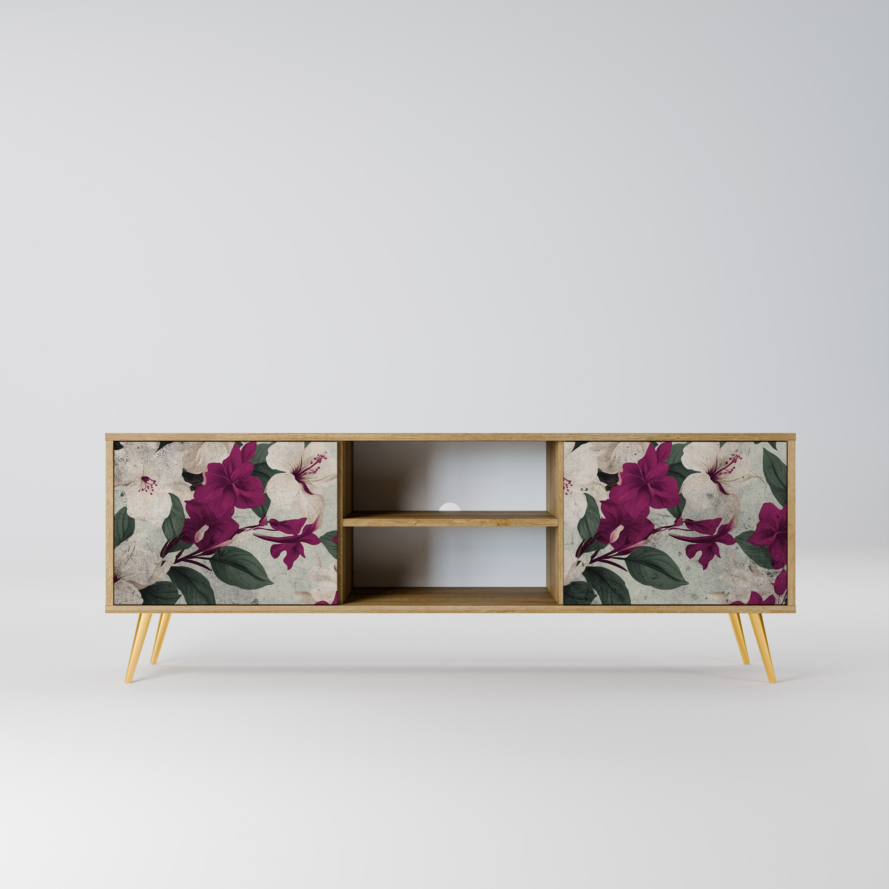 FLOWERET DREAM 2-Door TV Stand in Oak Effect