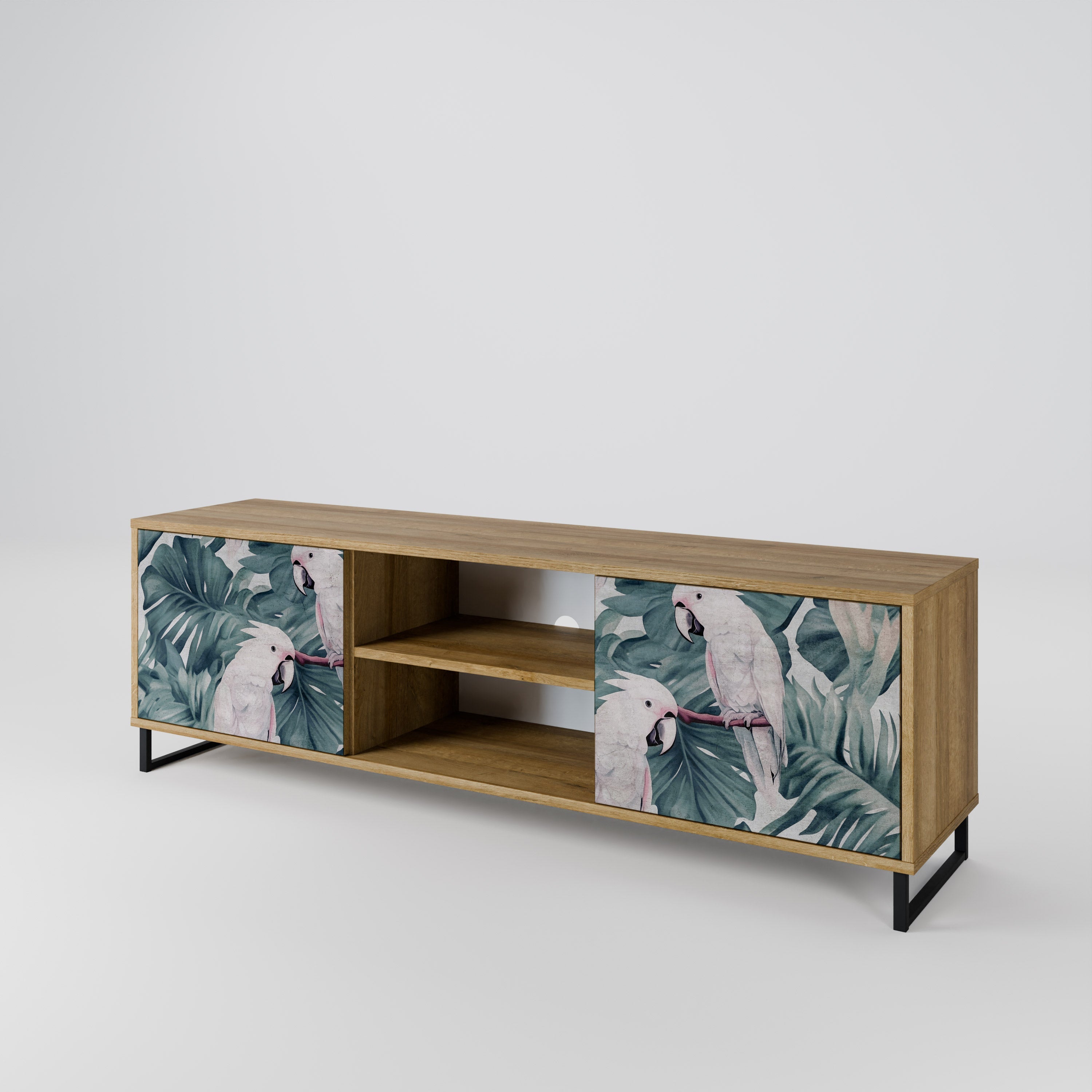 POPINJAY LOOK 2-Door TV Stand in Oak Effect