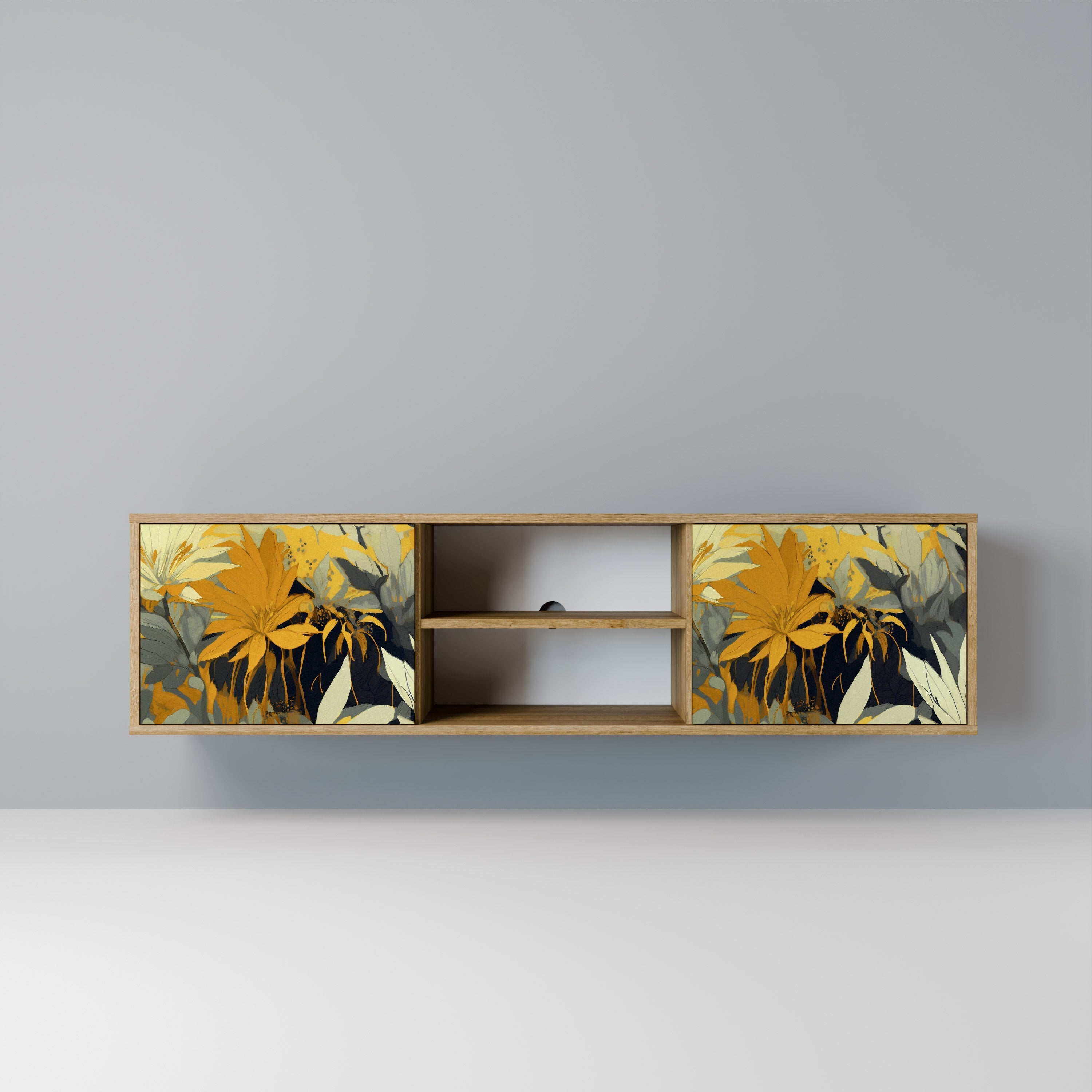 SUNKISSED LILY 2-Door TV Stand in Oak Effect