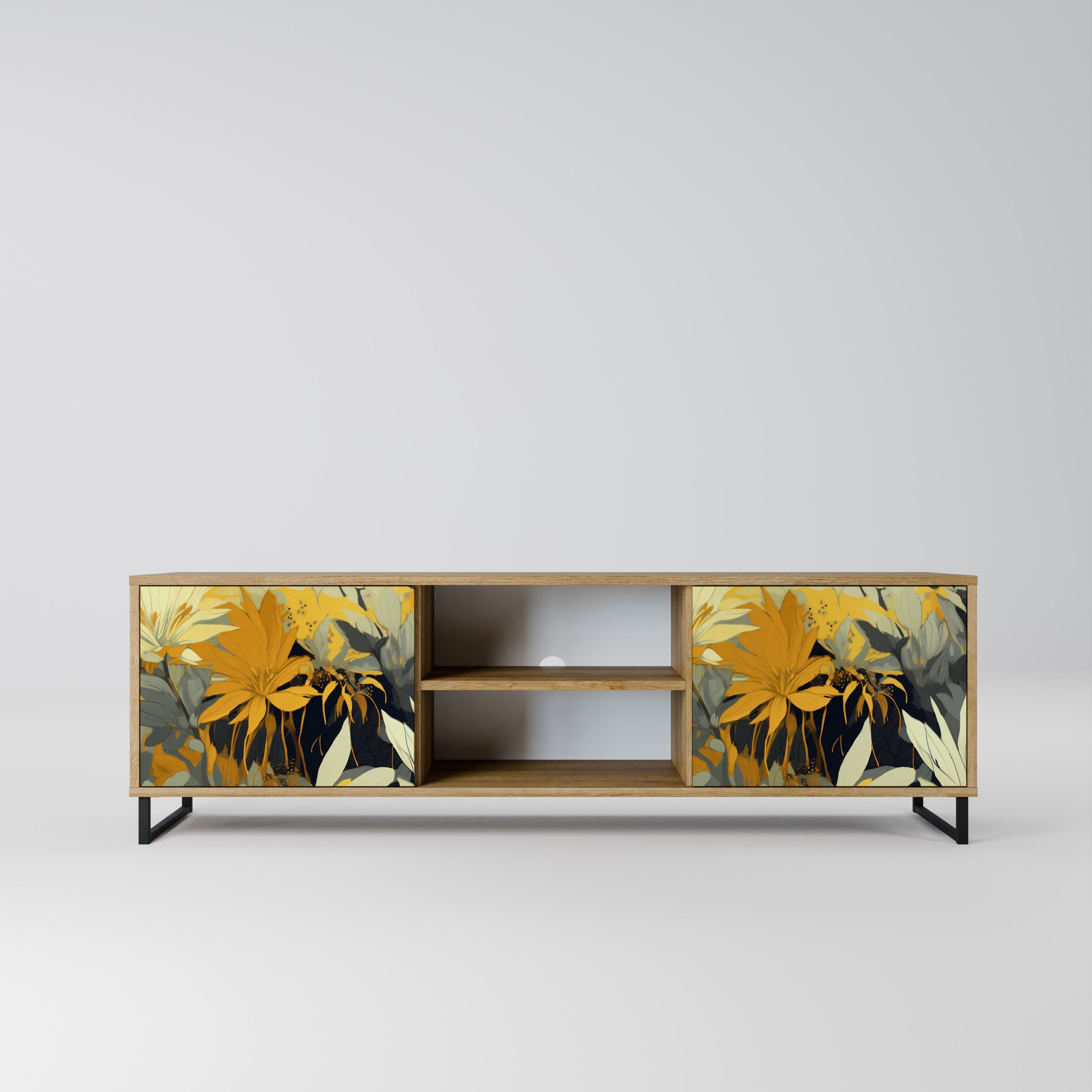 SUNKISSED LILY 2-Door TV Stand in Oak Effect