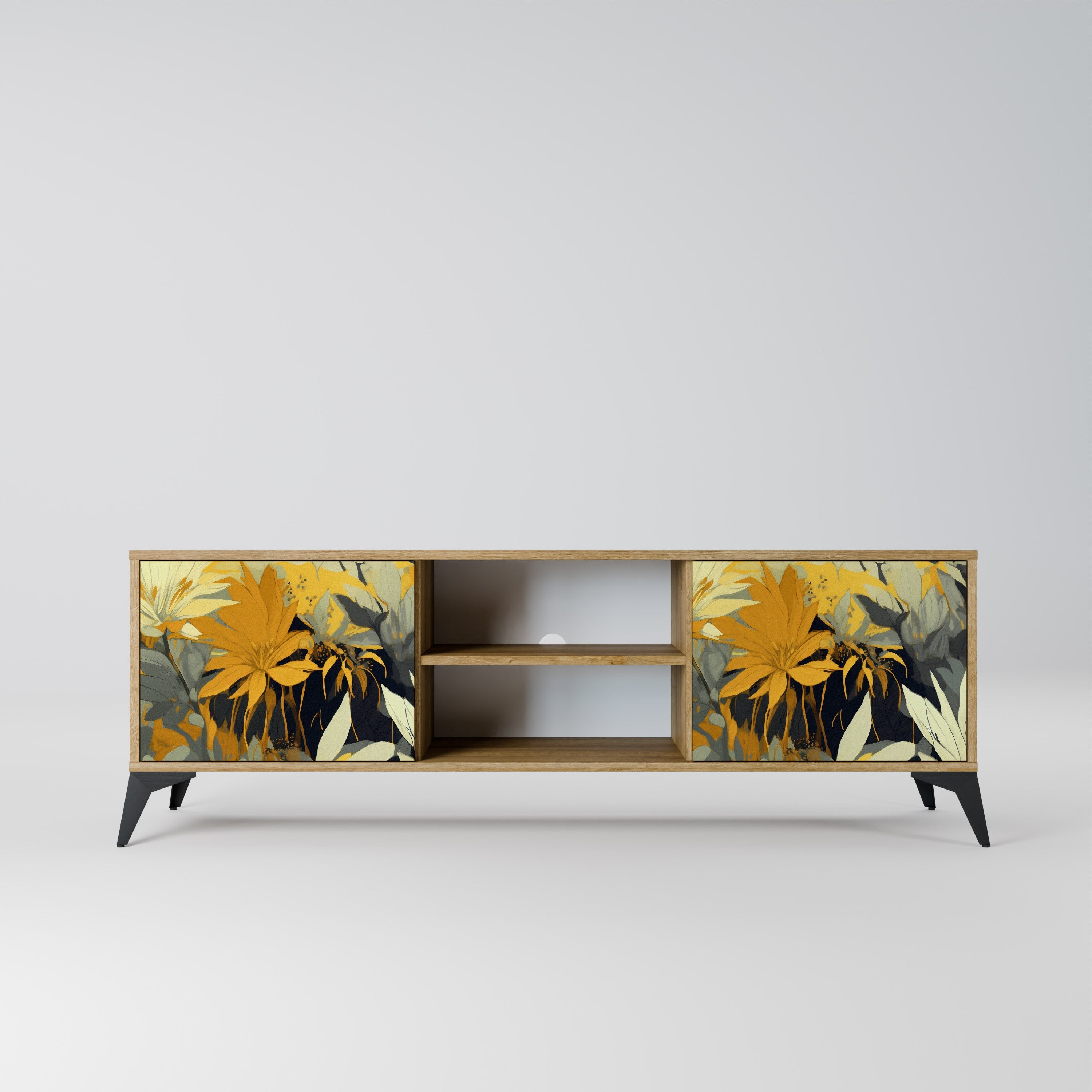 SUNKISSED LILY 2-Door TV Stand in Oak Effect