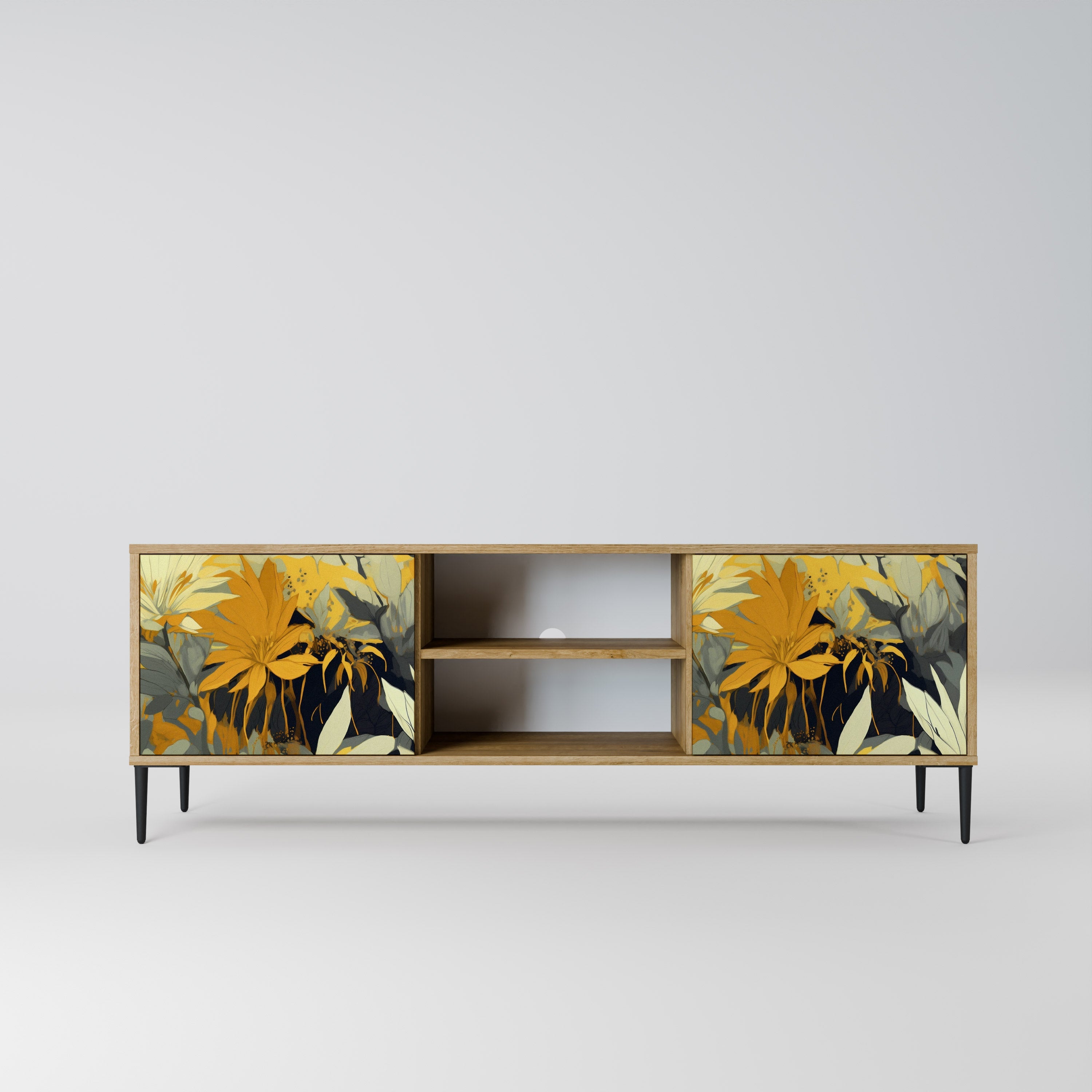 SUNKISSED LILY 2-Door TV Stand in Oak Effect