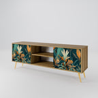 FLORAL SERENITY 2-Door TV Stand in Oak Effect