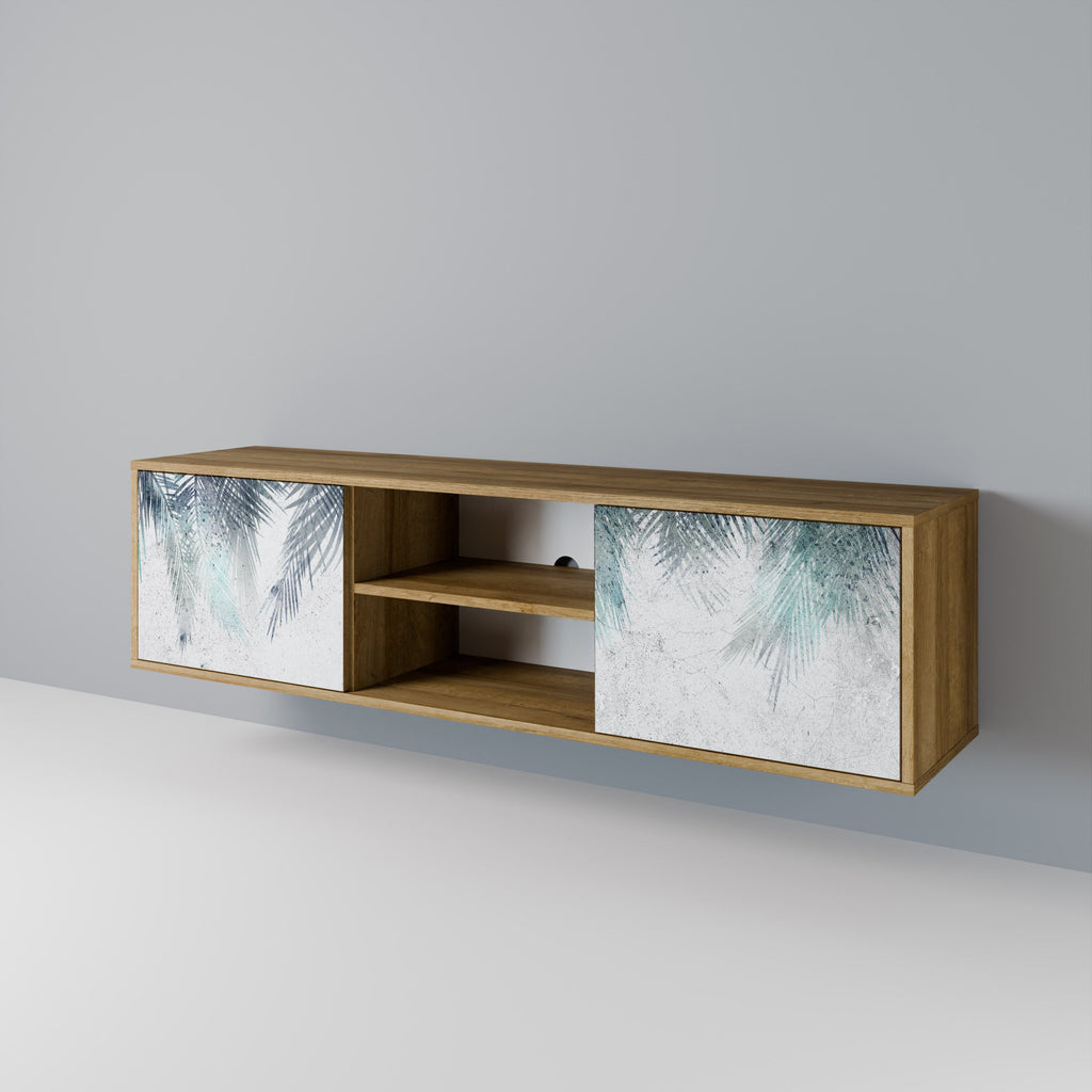 PALM VEIL 2-Door TV Stand in Oak Effect