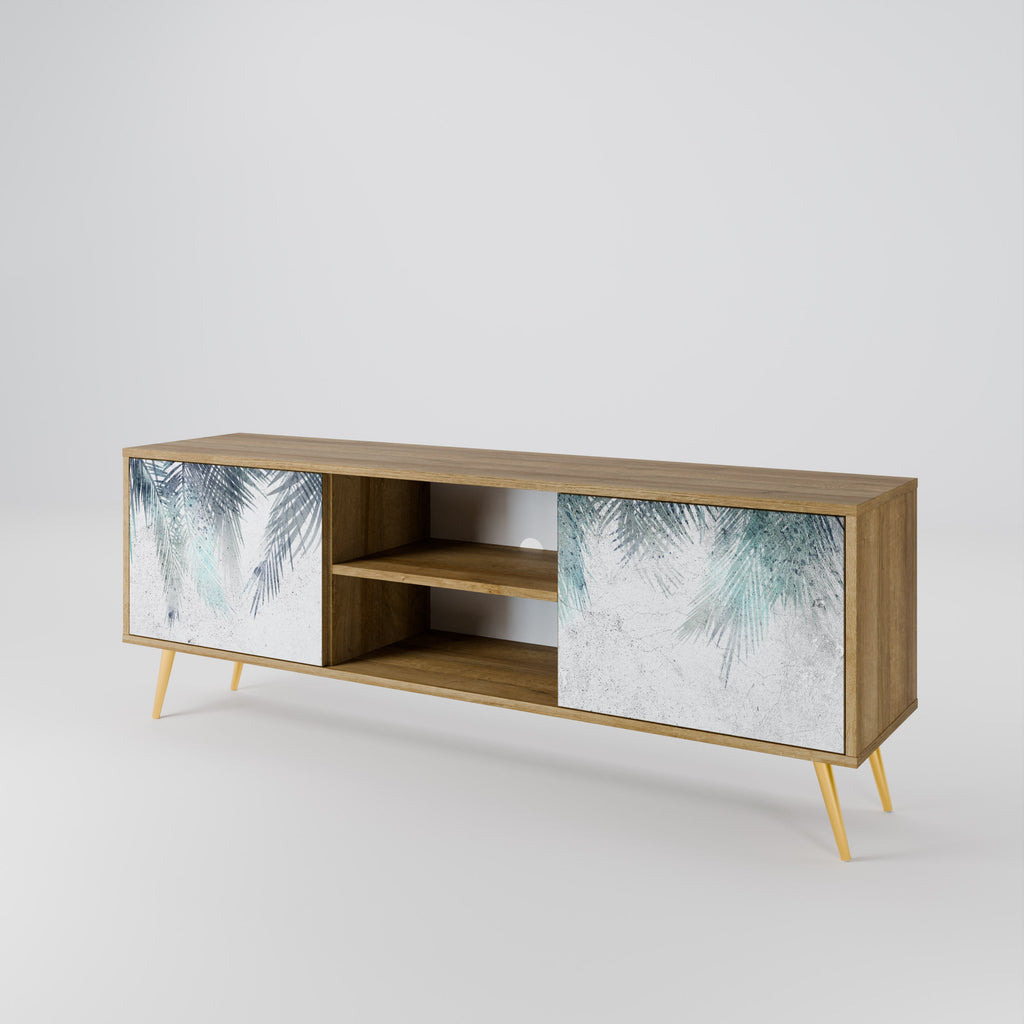 PALM VEIL 2-Door TV Stand in Oak Effect