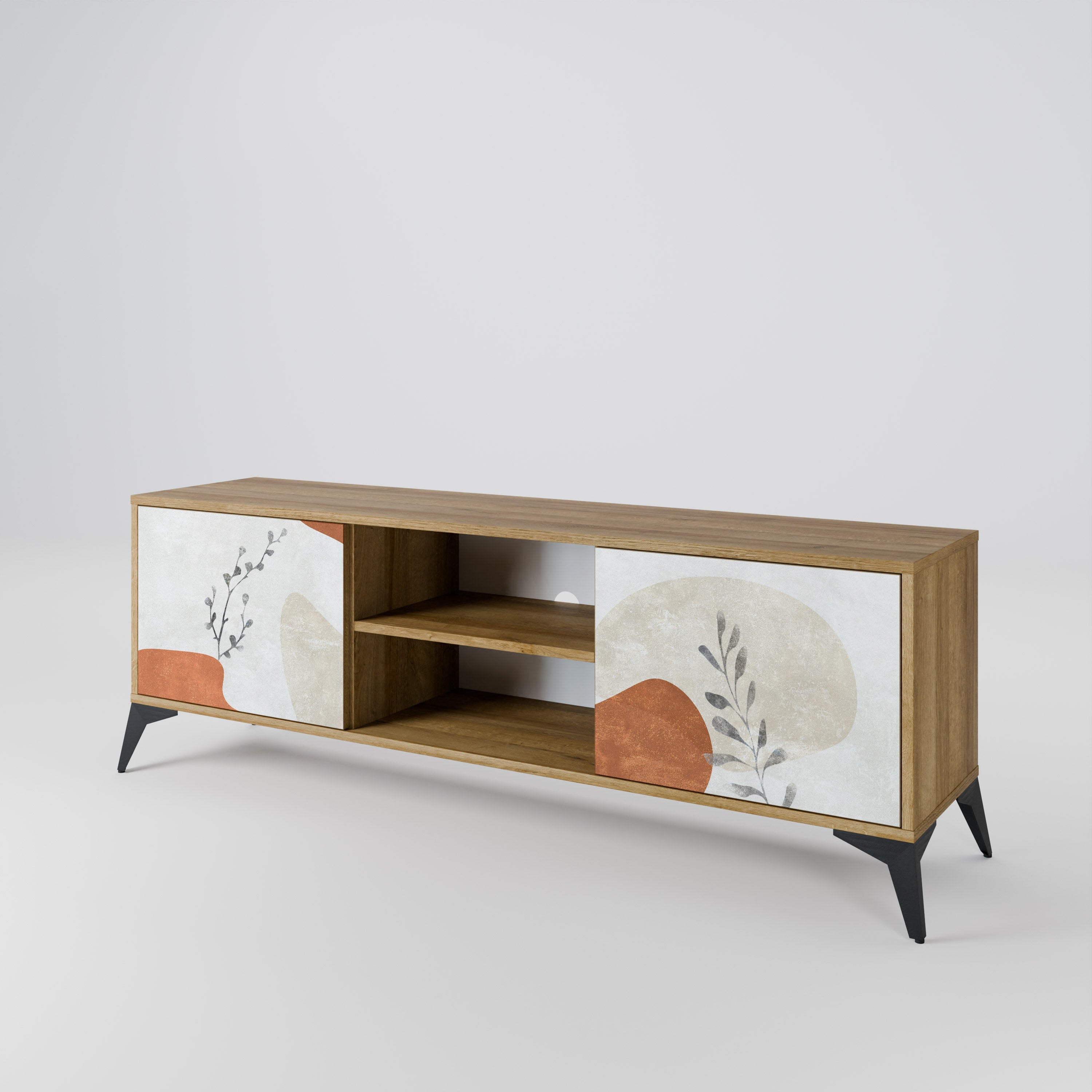 TRANQUIL TWIG 2-Door TV Stand in Oak Effect