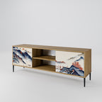 JAPANESE LANDSCAPE 2-Door TV Stand in Oak Effect