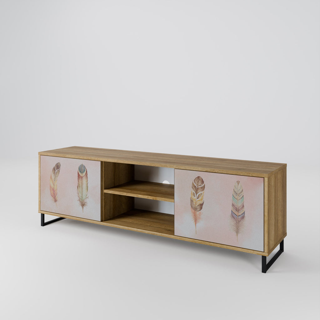 THE DELIQUESCE 2-Door TV Stand in Oak Effect