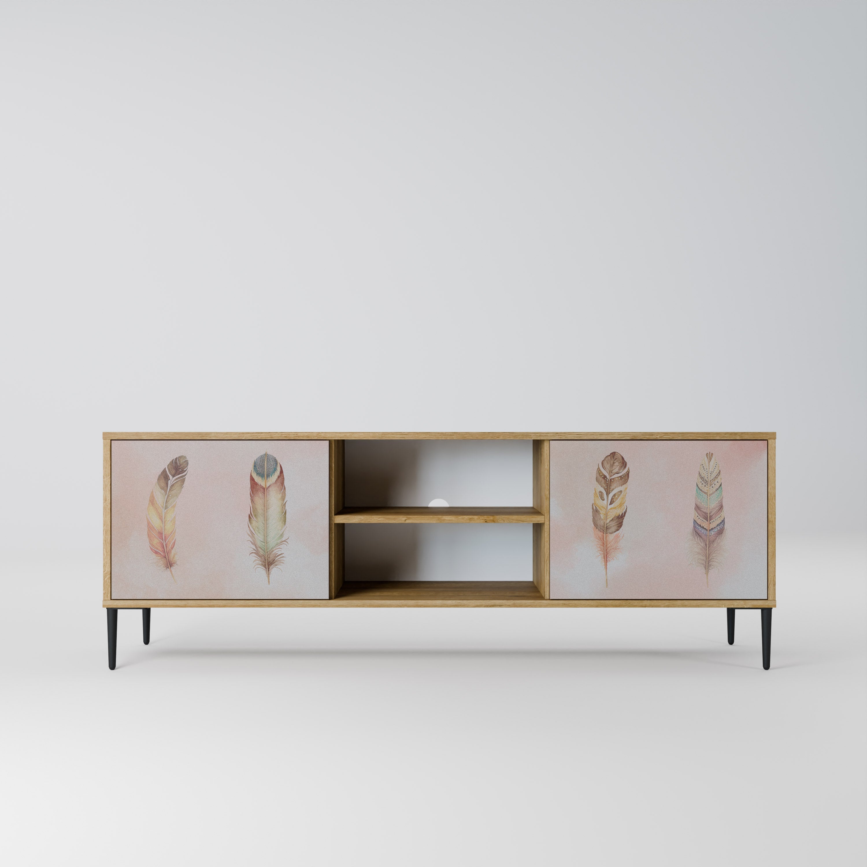 THE DELIQUESCE 2-Door TV Stand in Oak Effect